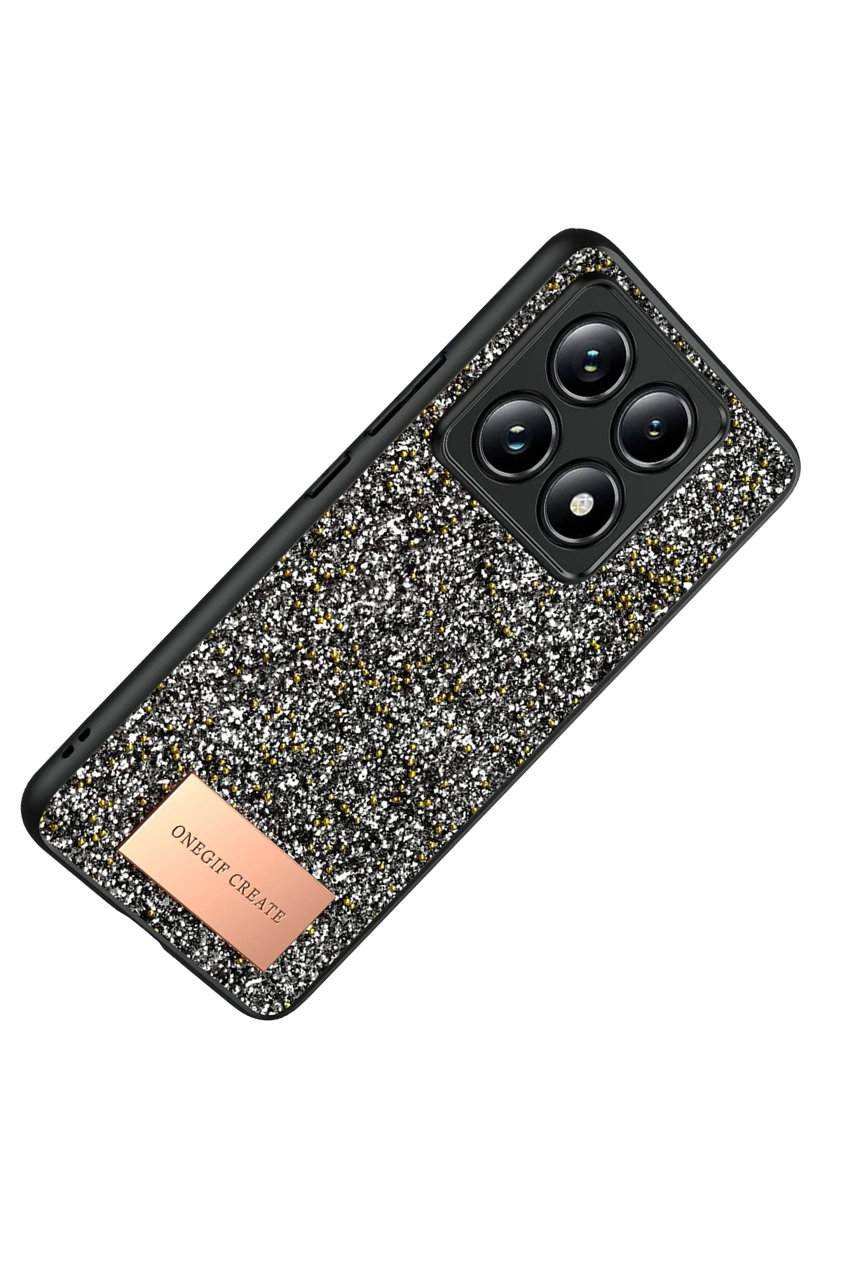 Onegif Xiaomi Mi 14T Pro Bright Simli Kapak - Gümüş