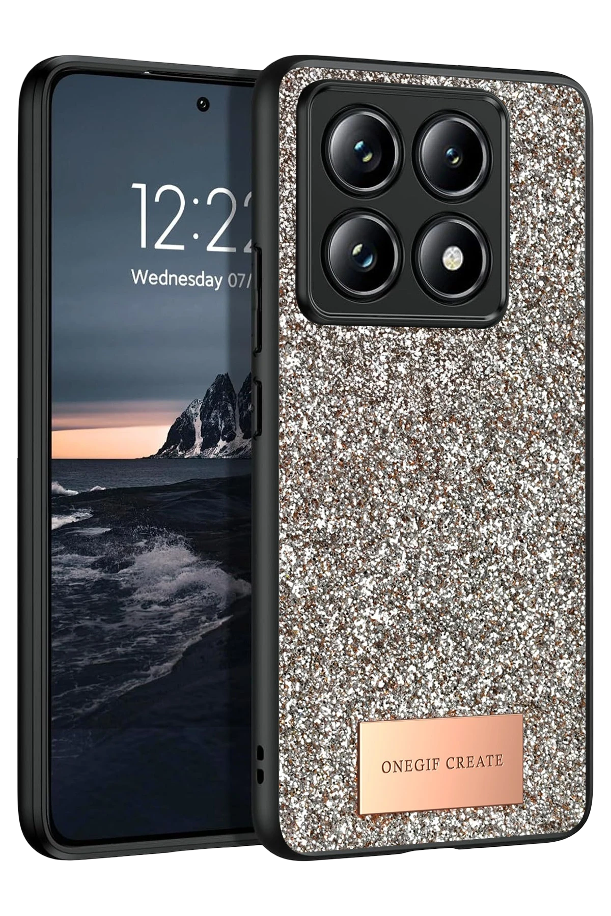 Onegif Xiaomi Mi 14T Pro Bright Simli Kapak - Gold