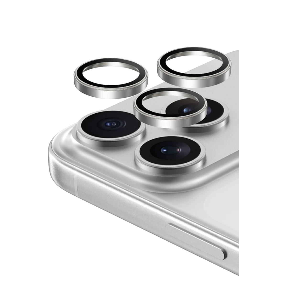 Keephone Apple iPhone 17 Pro Max Bright PVD Metal Kamera Lens - Gümüş