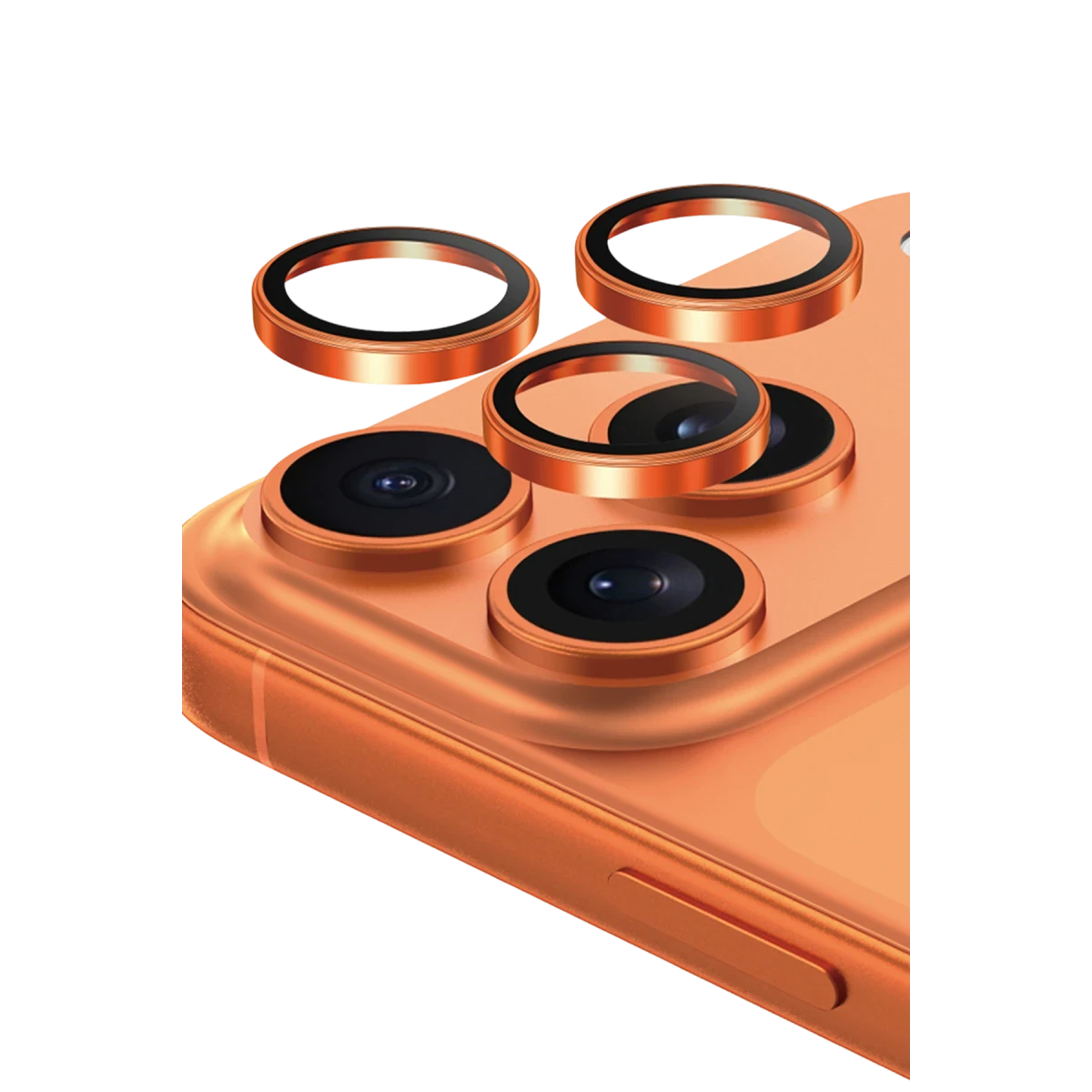 Keephone Apple iPhone 17 Pro Max Bright PVD Metal Kamera Lens - Turuncu