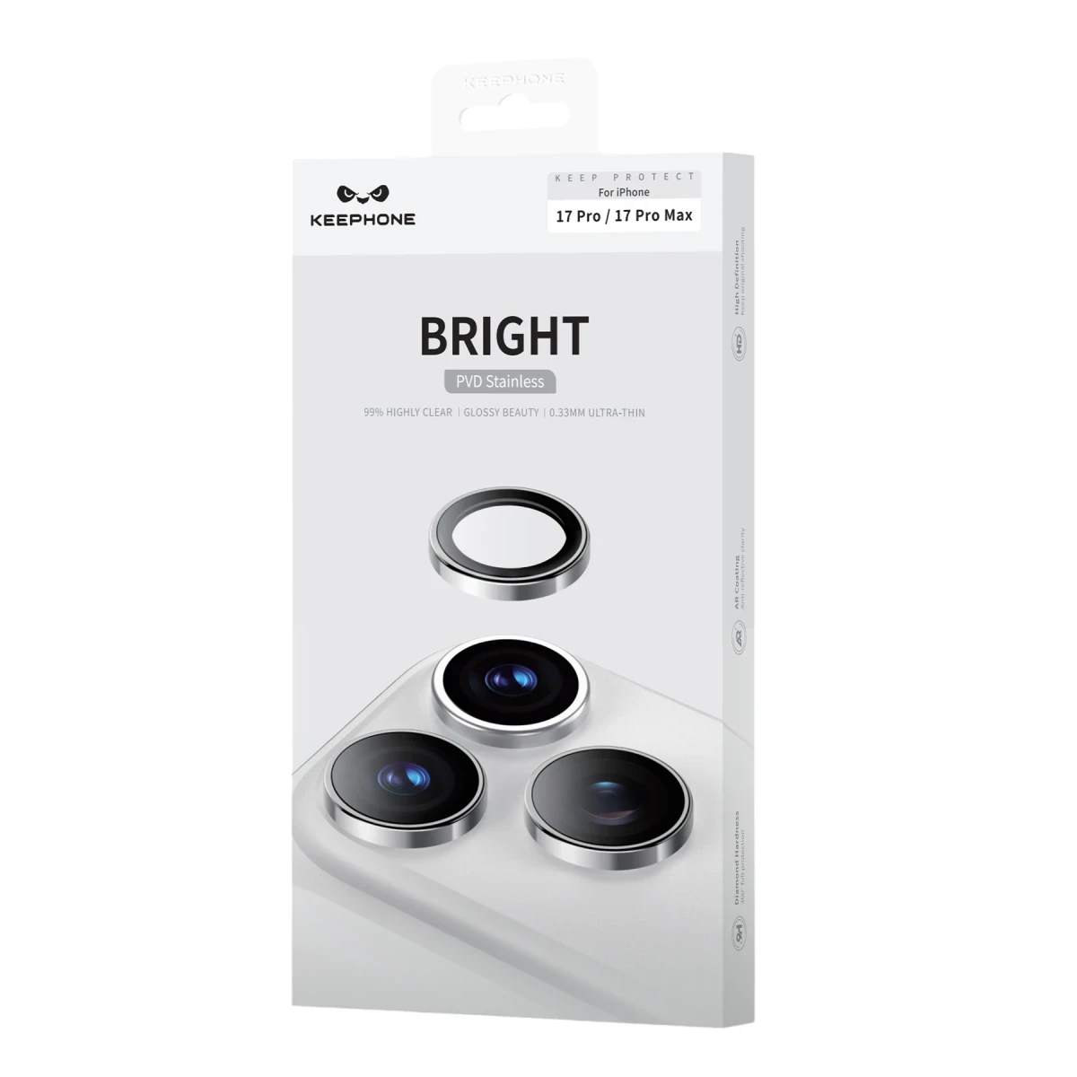 Keephone Apple iPhone 17 Pro Max Bright PVD Metal Kamera Lens - Turuncu