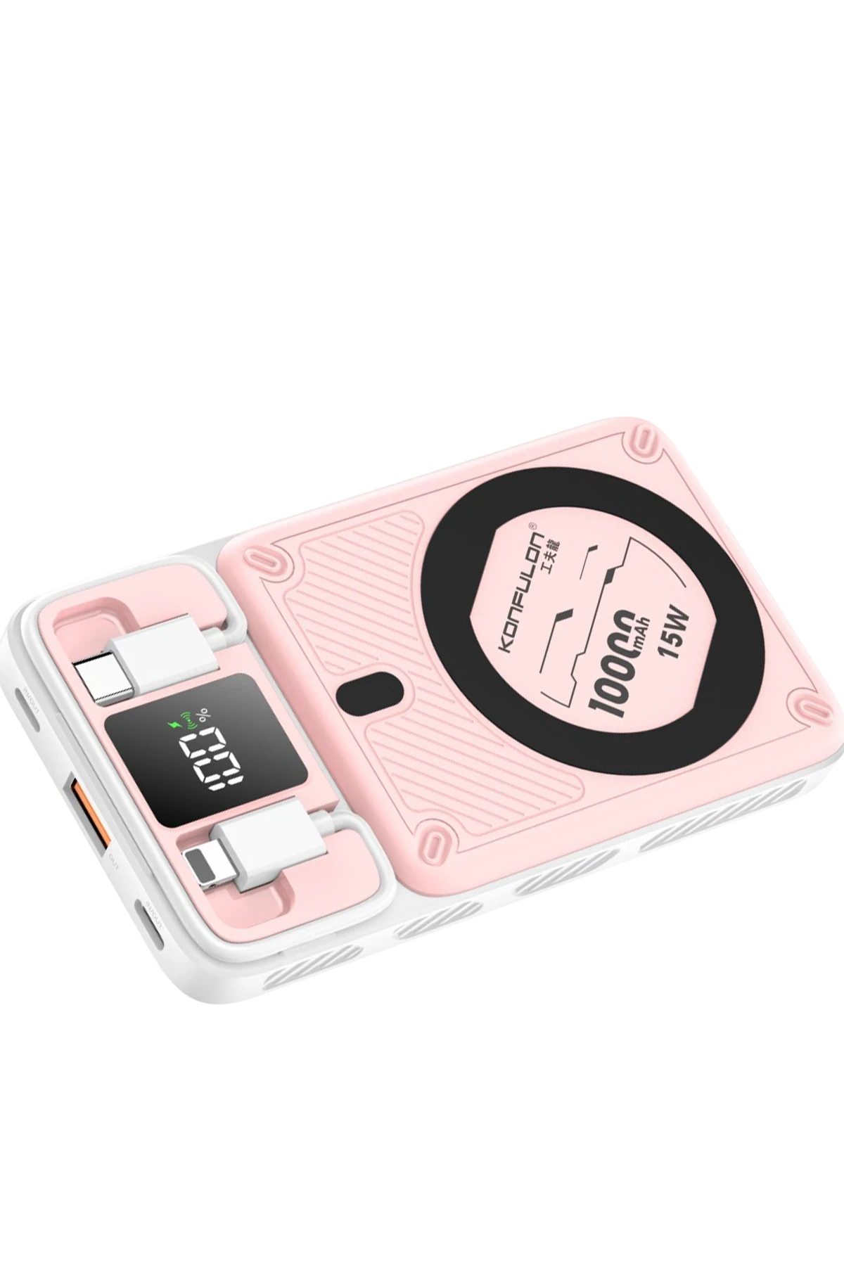 Konfulon M25W 10.000 mAh 20W PD Magsafe Powerbank - Pembe