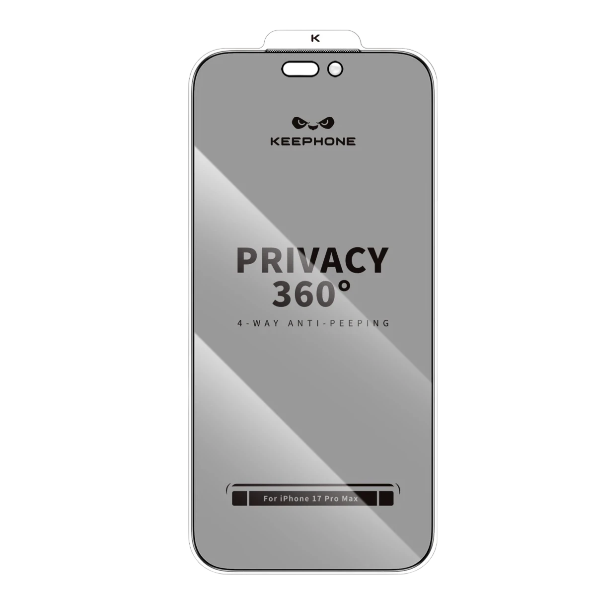 Keephone Apple iPhone 17 Air 360 4 Way Privacy Cam Ekran Koruyucu - Siyah