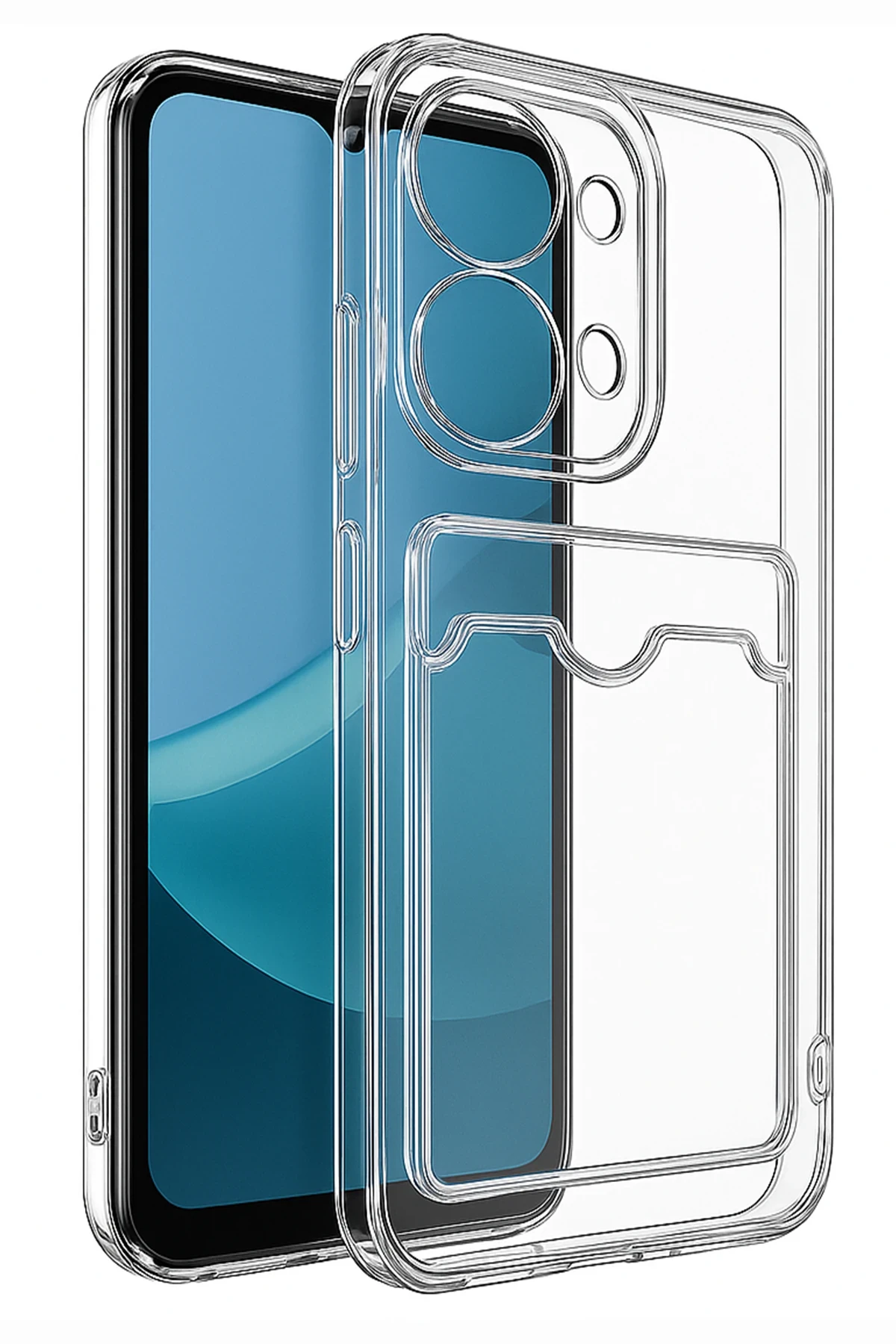 Newface Xiaomi Redmi 15C 4G Kılıf Kart Şeffaf Silikon - Şeffaf