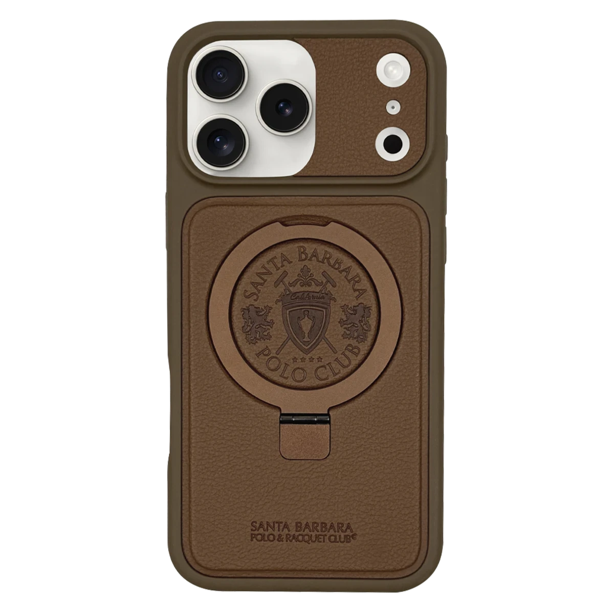 Santa Barbara Polo Racquet Club Apple iPhone 17 Pro Max Primo Magsafe Stand Kapak - Kahverengi