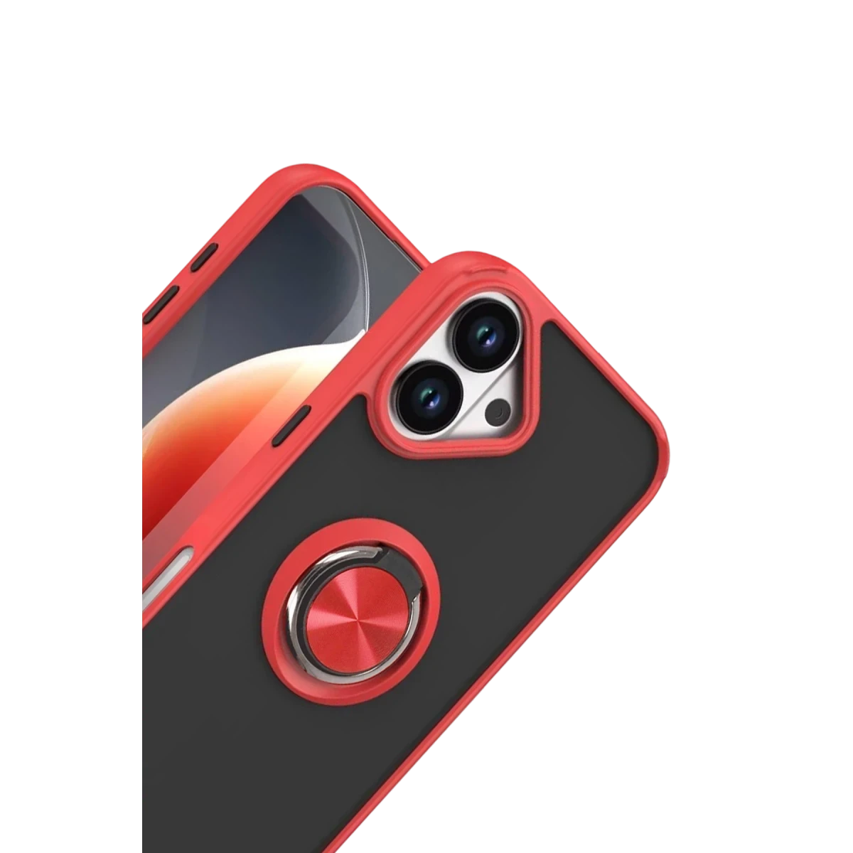 Newface Apple iPhone 17 Montreal Yüzüklü Silikon Kapak - Kırmızı — görsel 6