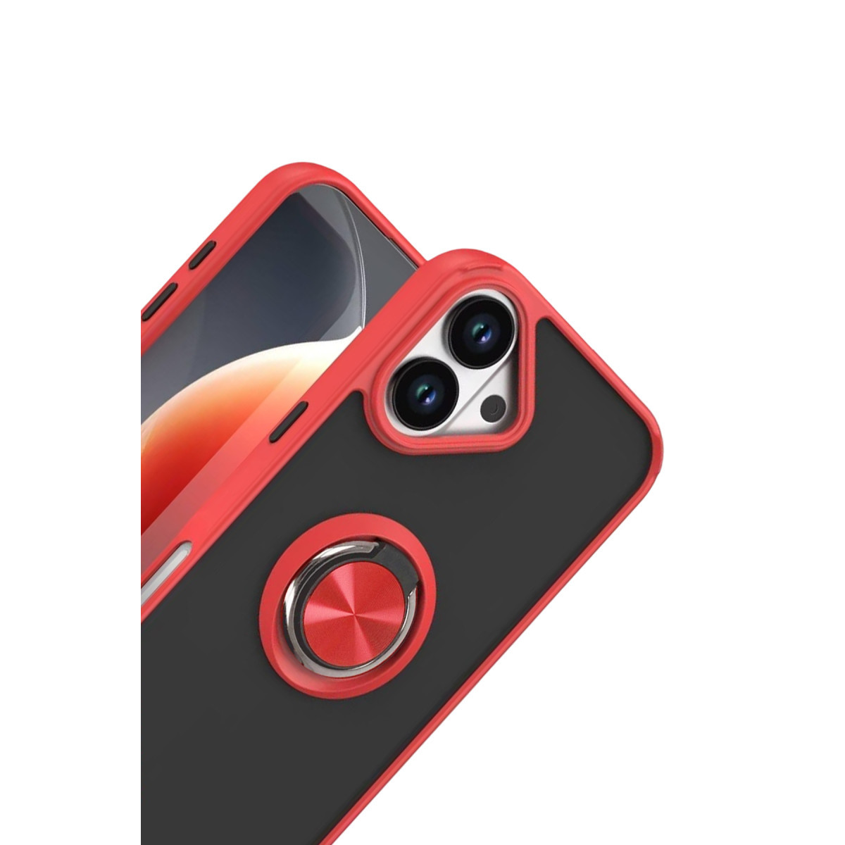 Newface Apple iPhone 17 Montreal Yüzüklü Silikon Kapak - Kırmızı — görsel 10