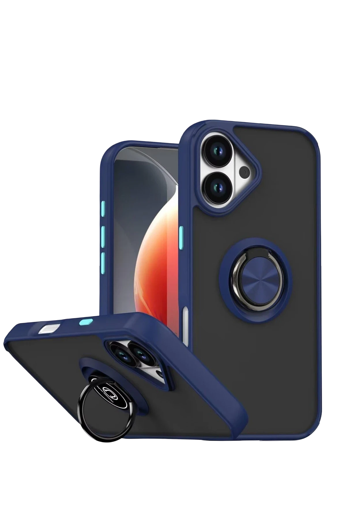 Newface Apple iPhone 17 Montreal Yüzüklü Silikon Kapak - Lacivert