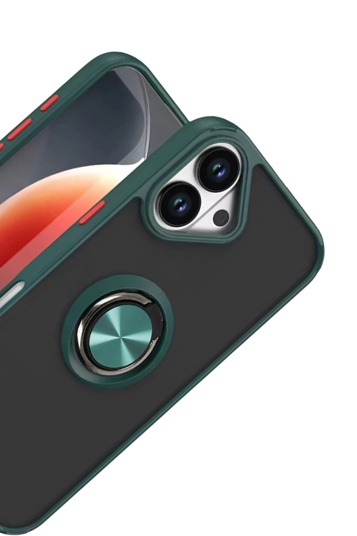 Newface Apple iPhone 17 Montreal Yüzüklü Silikon Kapak - Yeşil