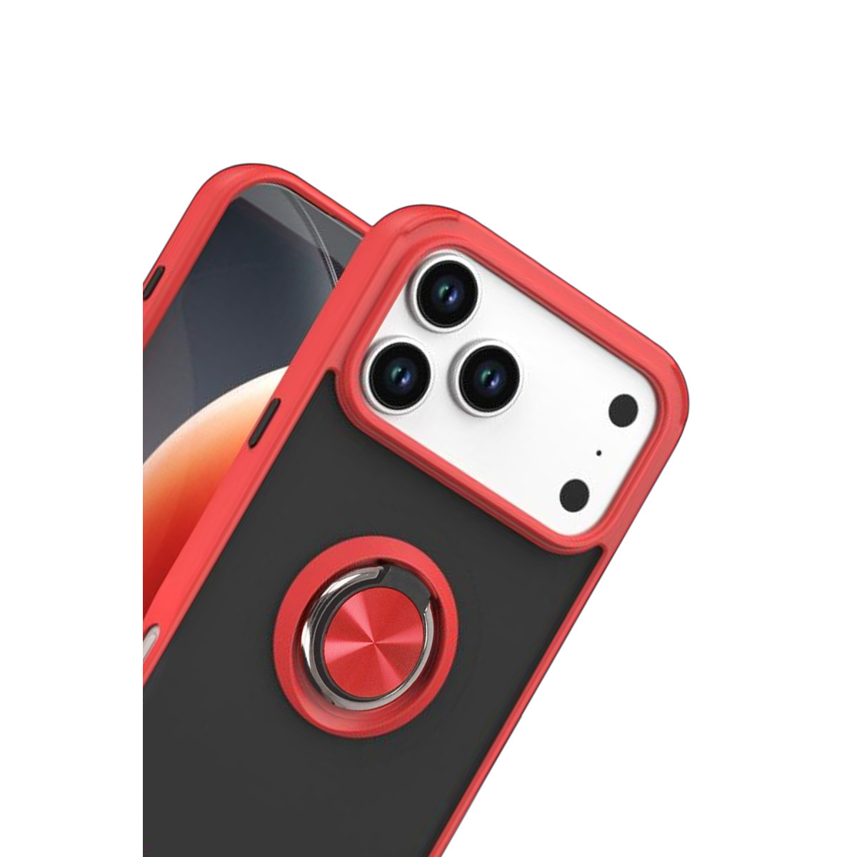 Newface Apple iPhone 17 Pro Max Montreal Yüzüklü Silikon Kapak - Kırmızı — görsel 10