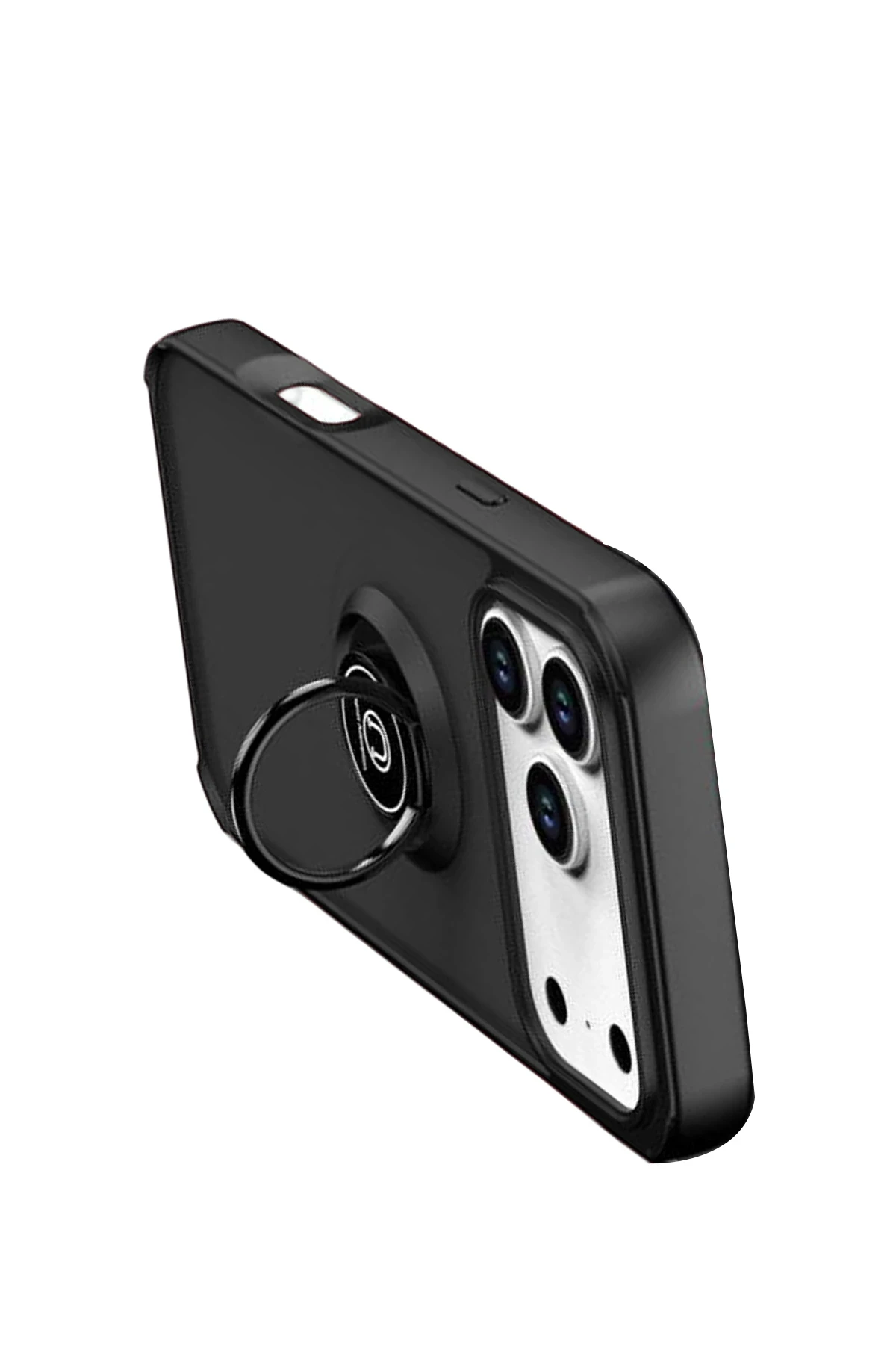 Newface Apple iPhone 17 Pro Montreal Yüzüklü Silikon Kapak - Siyah