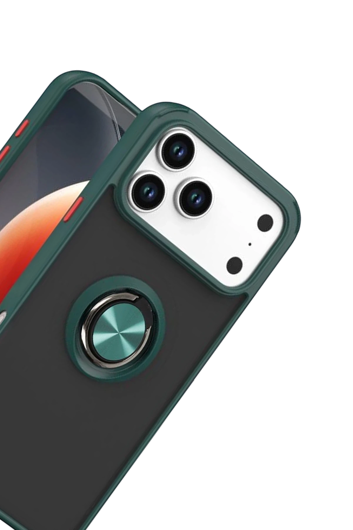 Newface Apple iPhone 17 Pro Montreal Yüzüklü Silikon Kapak - Yeşil