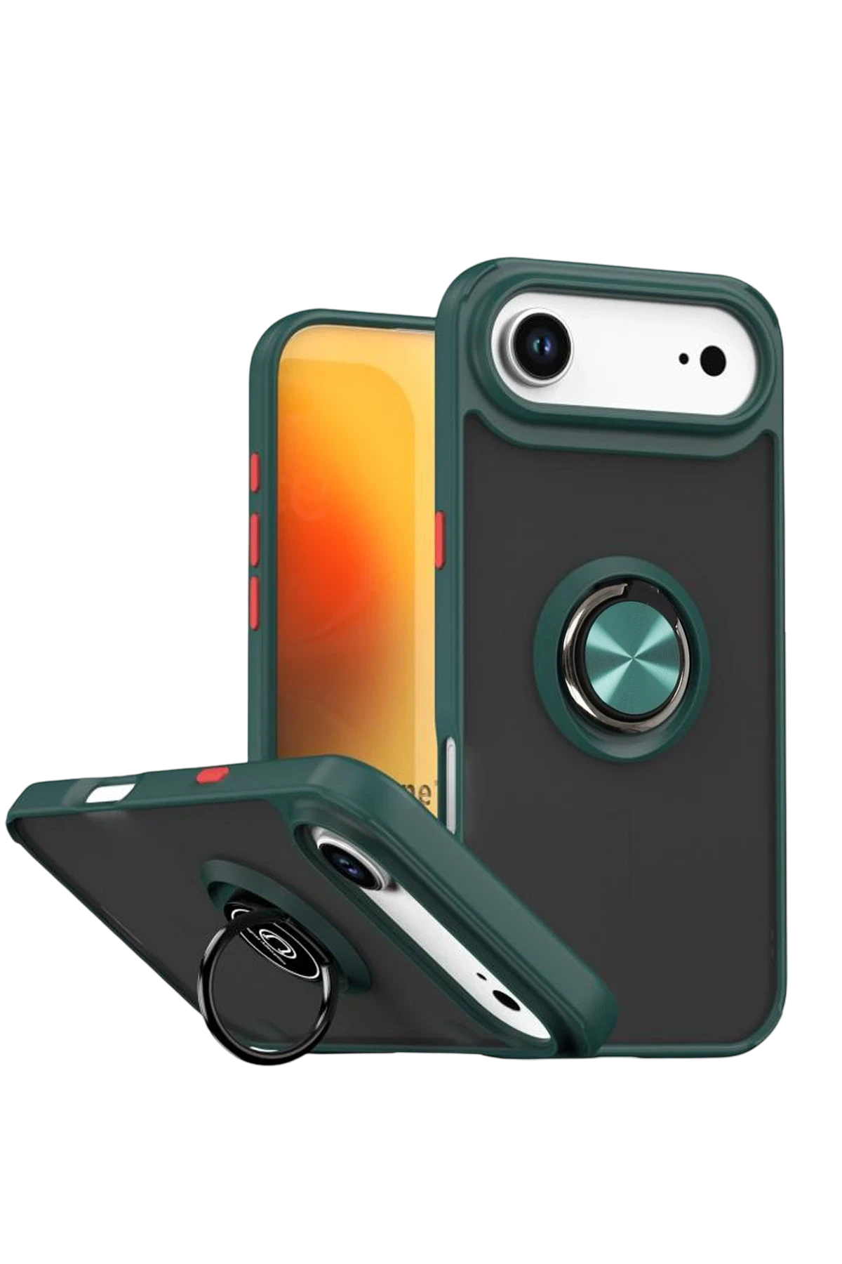 Newface Apple iPhone 17 Air Montreal Yüzüklü Silikon Kapak - Yeşil