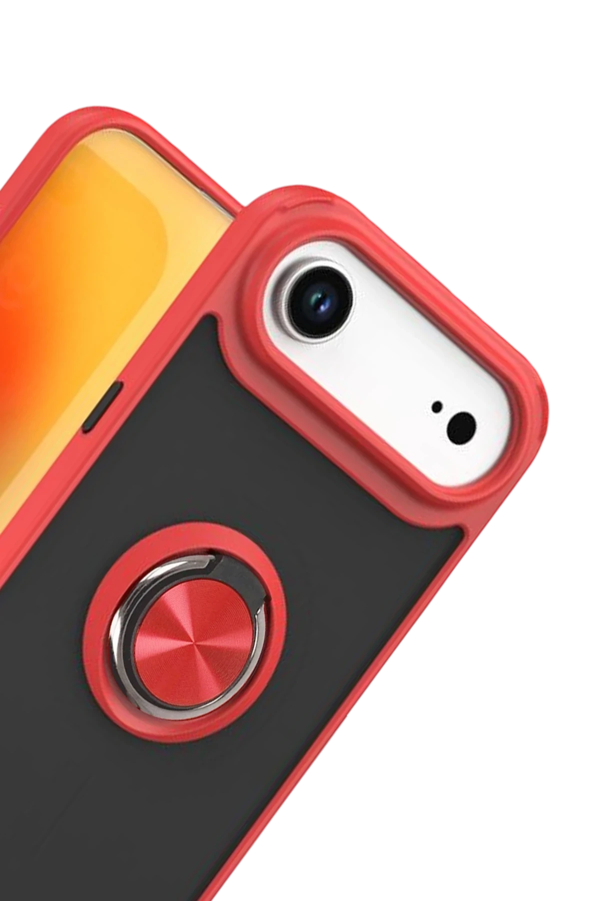 Newface Apple iPhone 17 Air Montreal Yüzüklü Silikon Kapak - Kırmızı