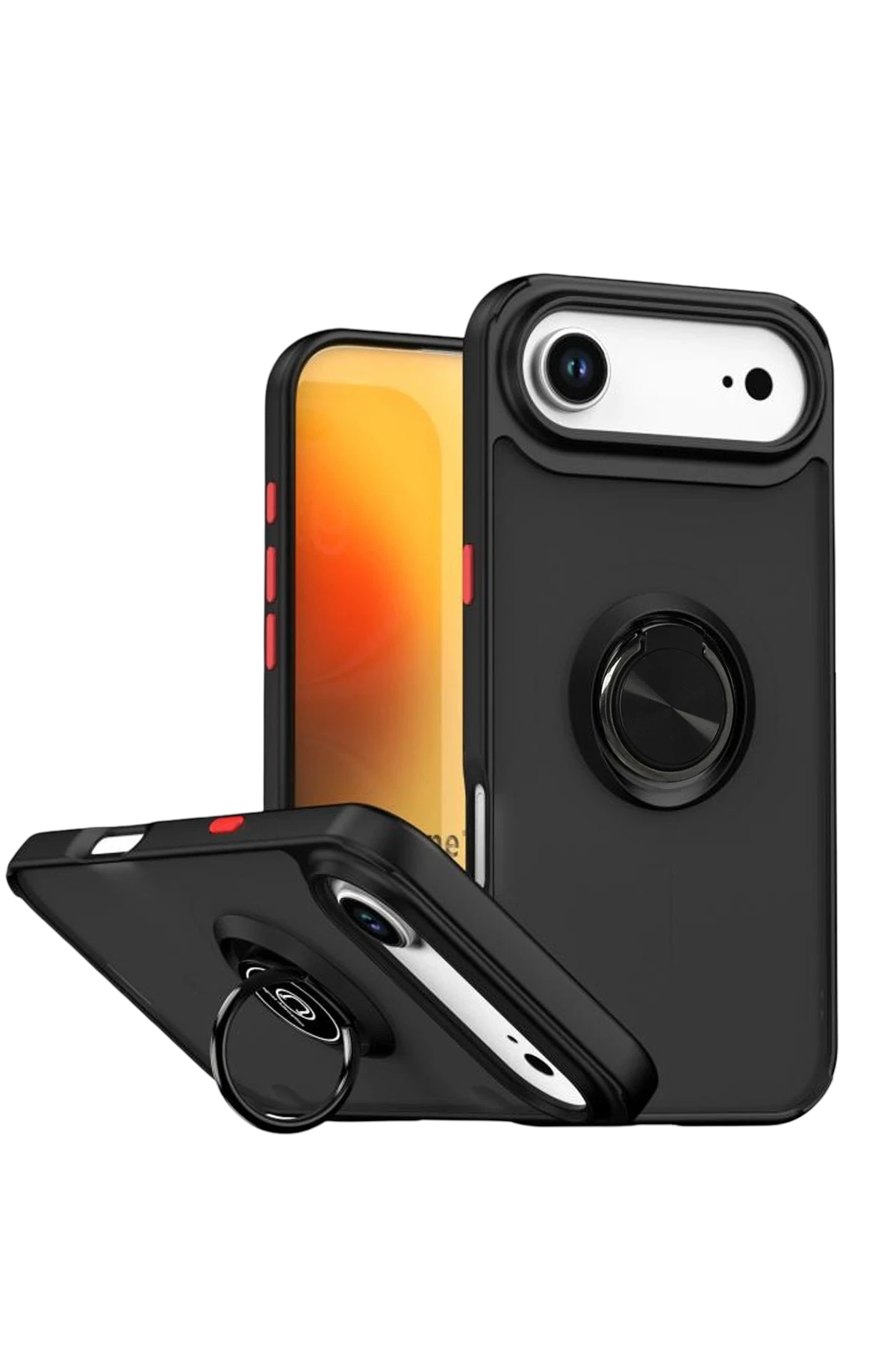 Newface Apple iPhone 17 Air Montreal Yüzüklü Silikon Kapak - Siyah