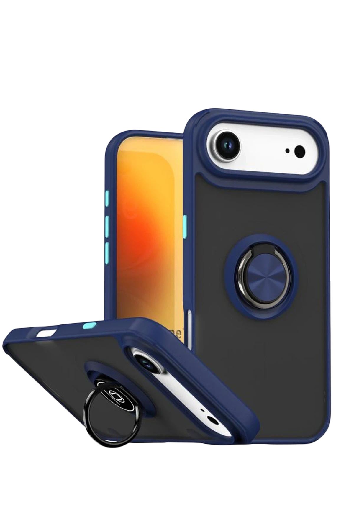 Newface Apple iPhone 17 Air Montreal Yüzüklü Silikon Kapak - Lacivert