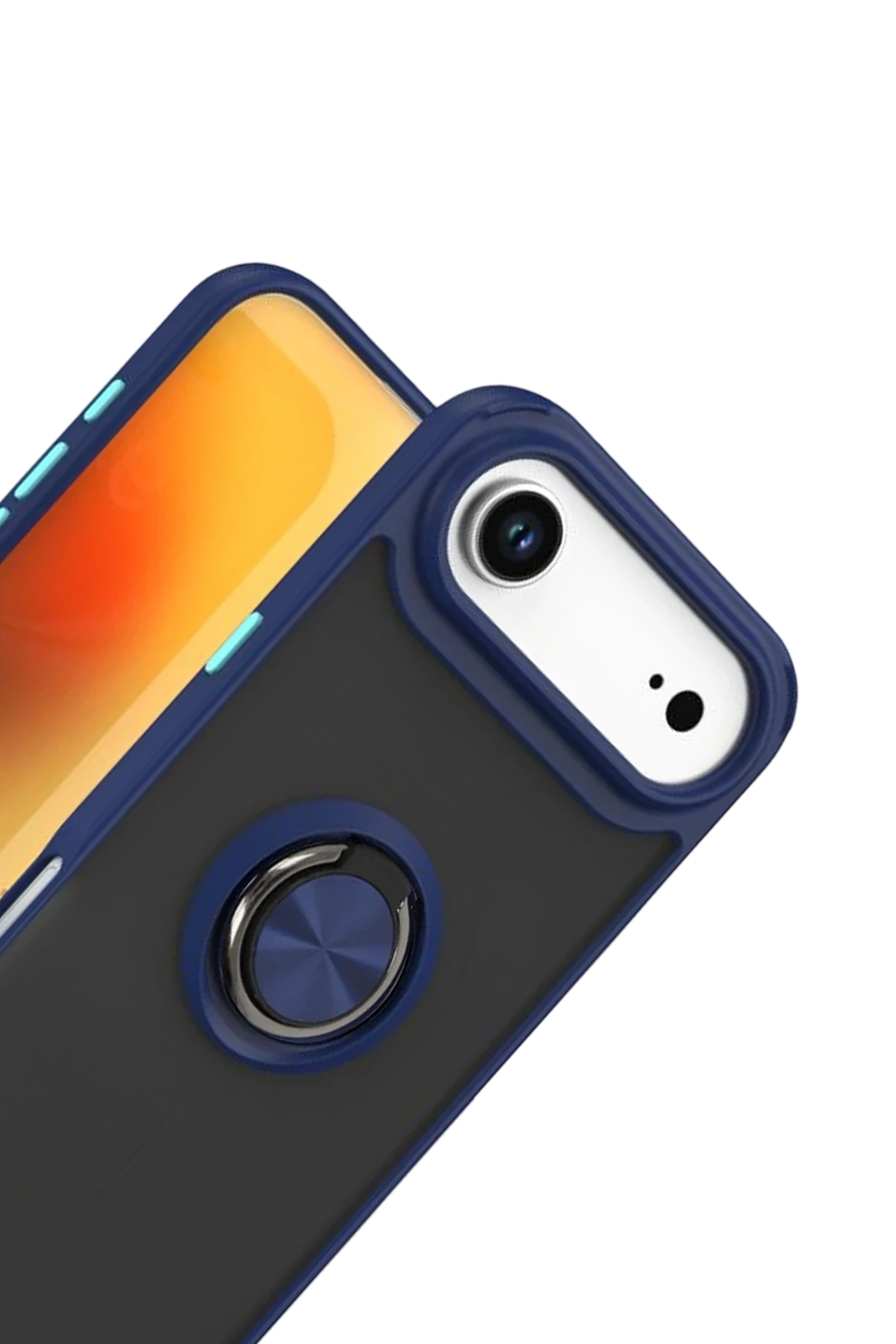 Newface Apple iPhone 17 Air Montreal Yüzüklü Silikon Kapak - Lacivert