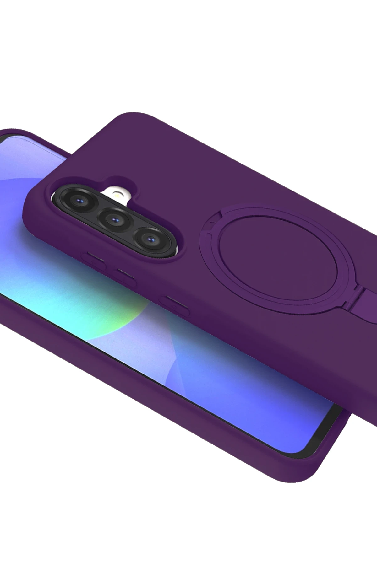 Newface Samsung Galaxy A17 5G Regal Magsafe Standlı Kapak - Derin Mor