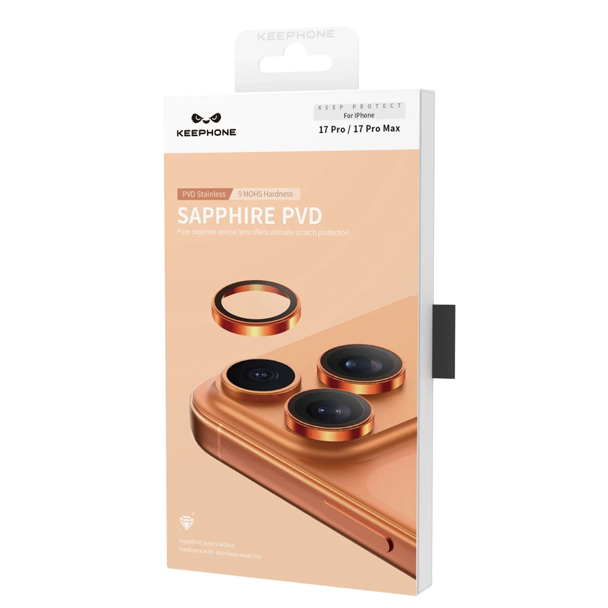 Keephone Apple iPhone 17 Air Sapphire PVD Kamera Lens - Gri
