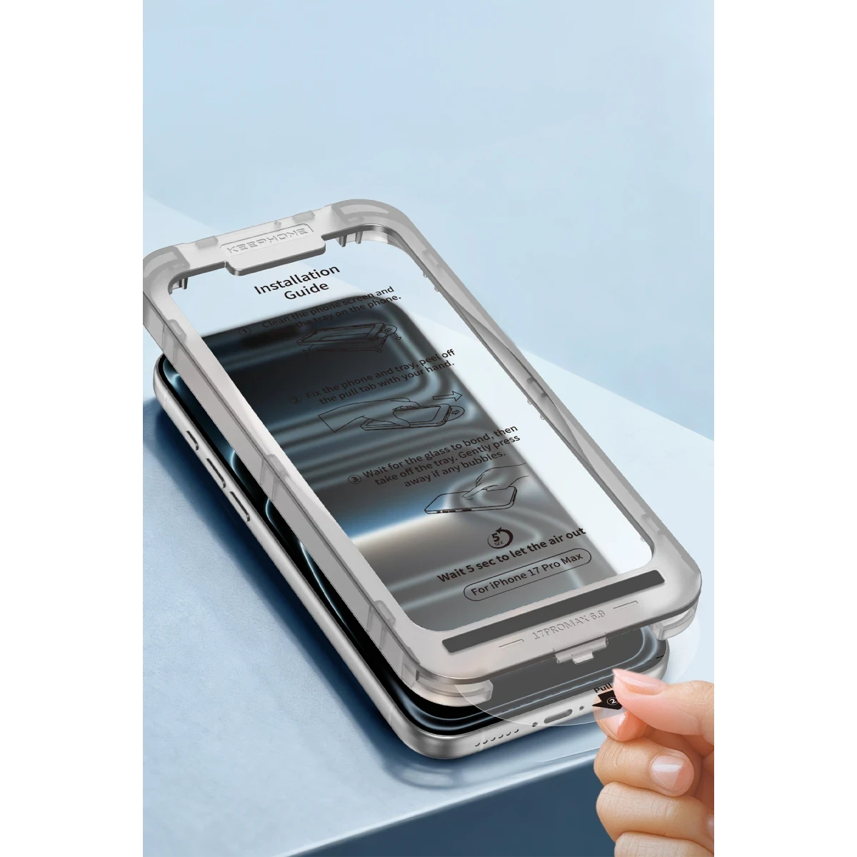 Keephone Apple iPhone 17 Pro Max EasyFit HD Cam Ekran Koruyucu - Siyah