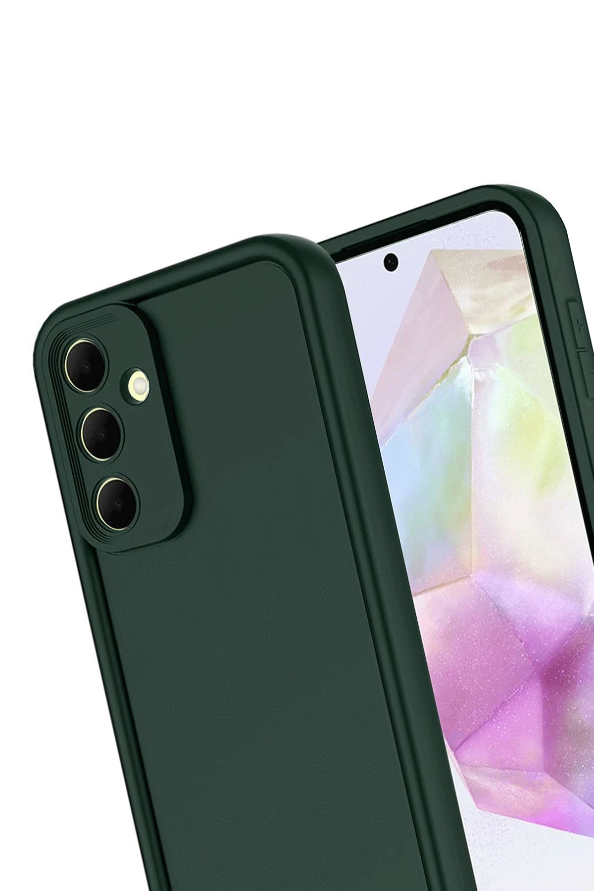 Newface Samsung Galaxy A17 5G Viera Silikon - Koyu Yeşil