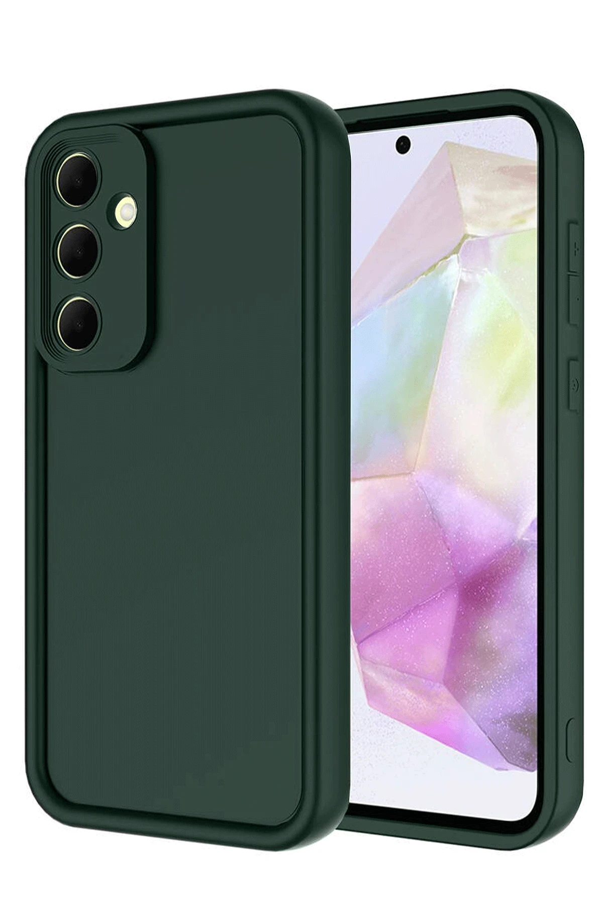 Newface Samsung Galaxy A17 5G Viera Silikon - Koyu Yeşil