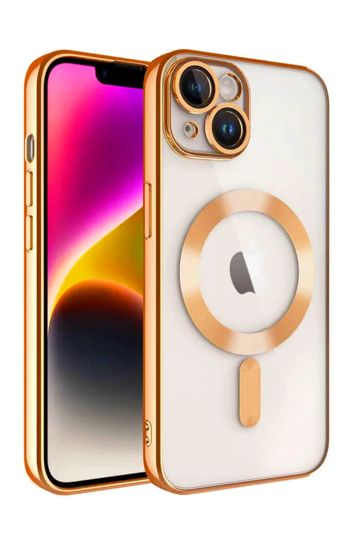 Newface iPhone 15 Kılıf Kross Magneticsafe Kapak - Turuncu