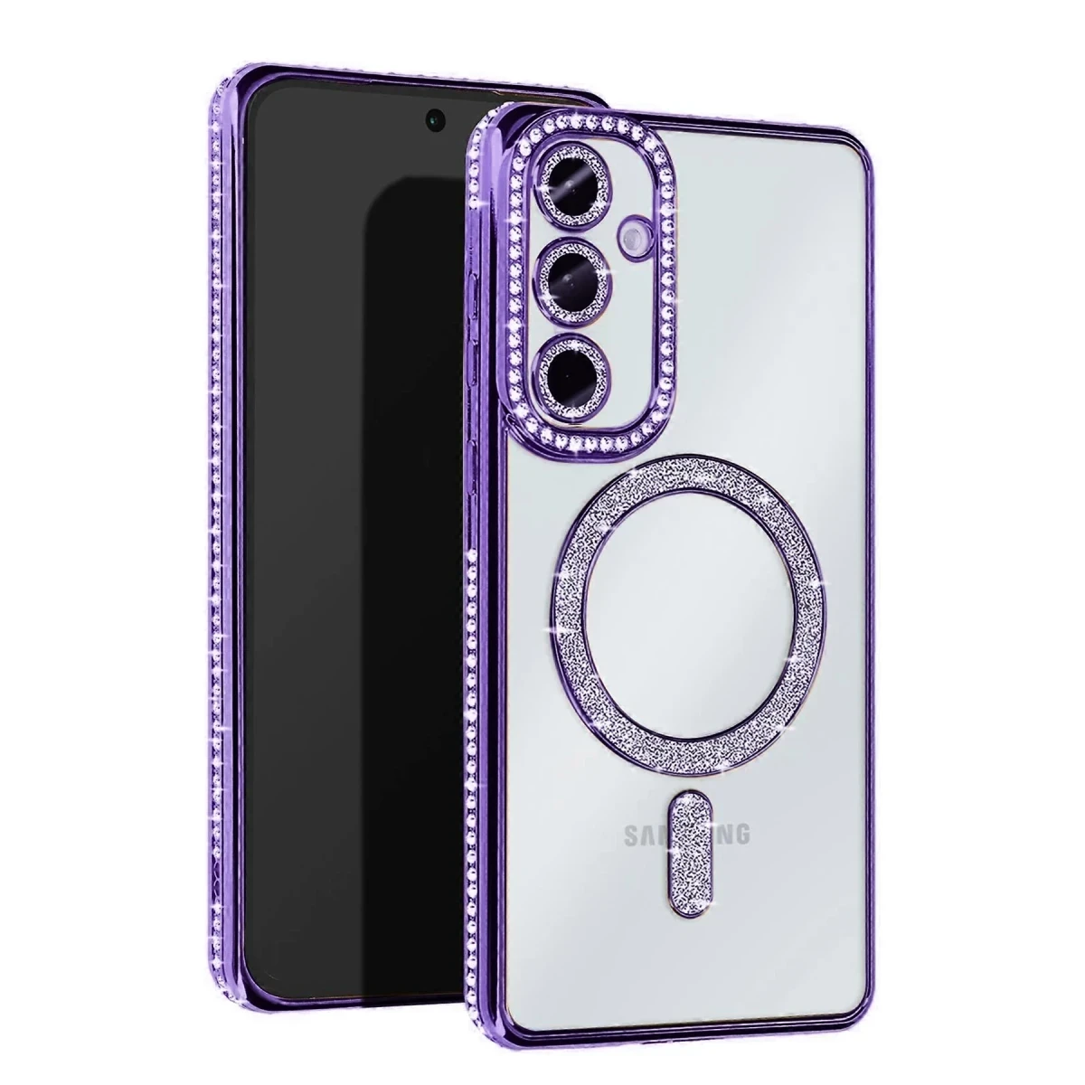 Newface Samsung Galaxy A25 5G Joke Simli Magneticsafe Kılıf - Derin Mor — görsel 2