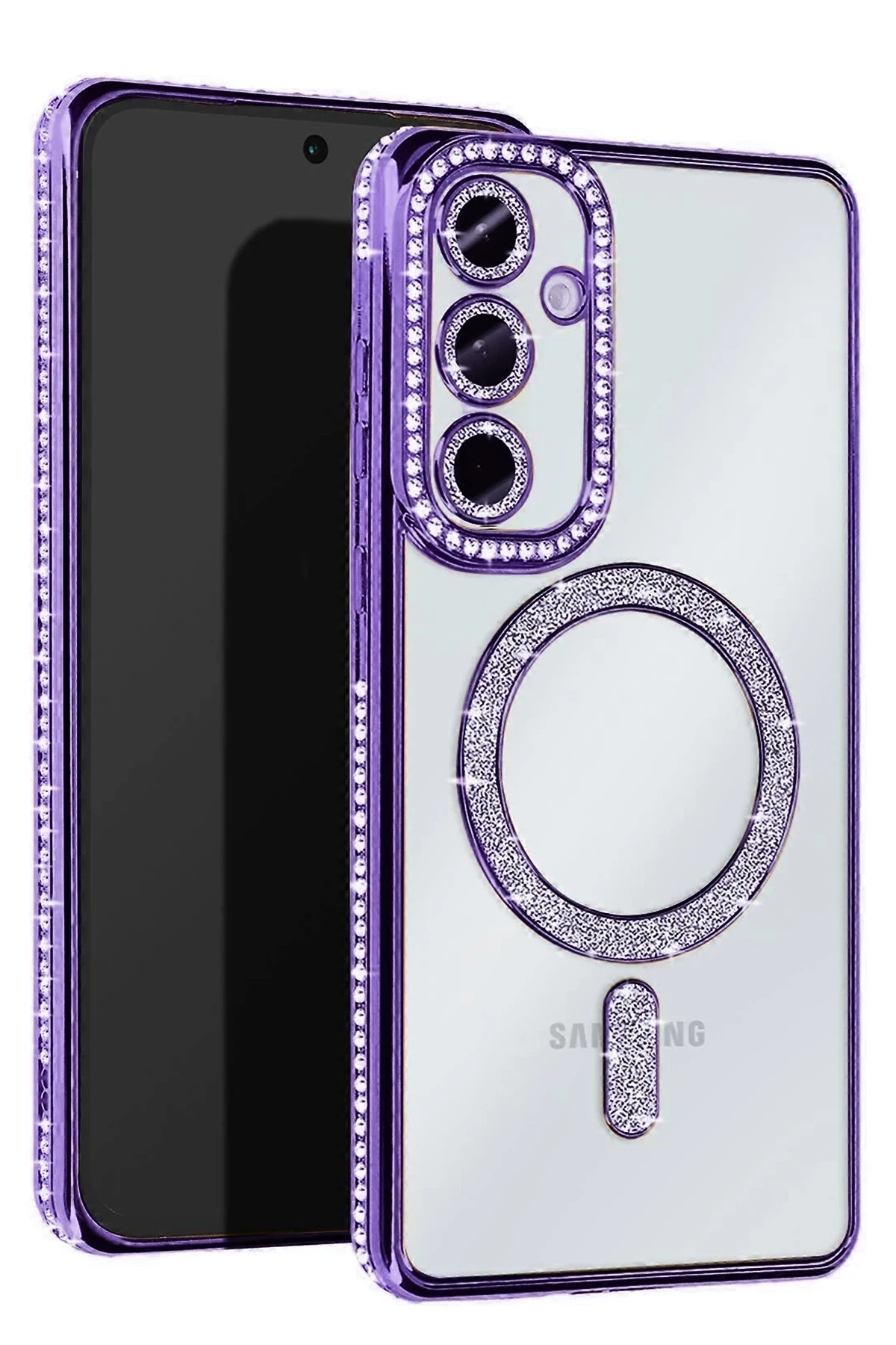 Newface Samsung Galaxy S25 FE Joke Simli Magneticsafe Kılıf - Derin Mor