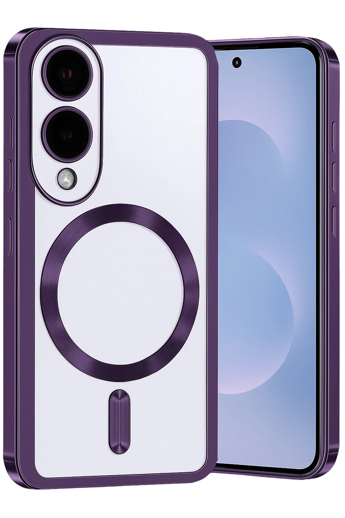 Newface Samsung Galaxy S25 Edge Kross Magneticsafe Kapak - Mor