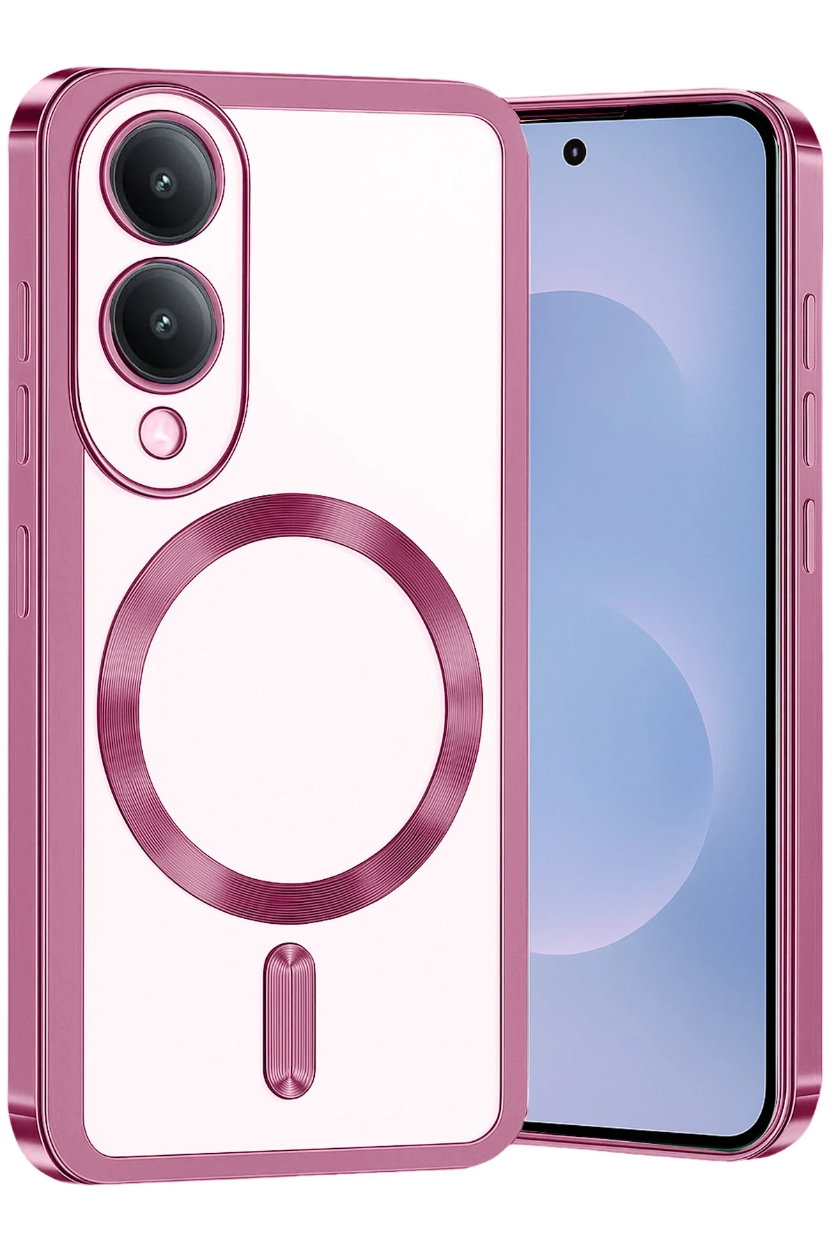 Newface Samsung Galaxy S25 Edge Kross Magneticsafe Kapak - Rose