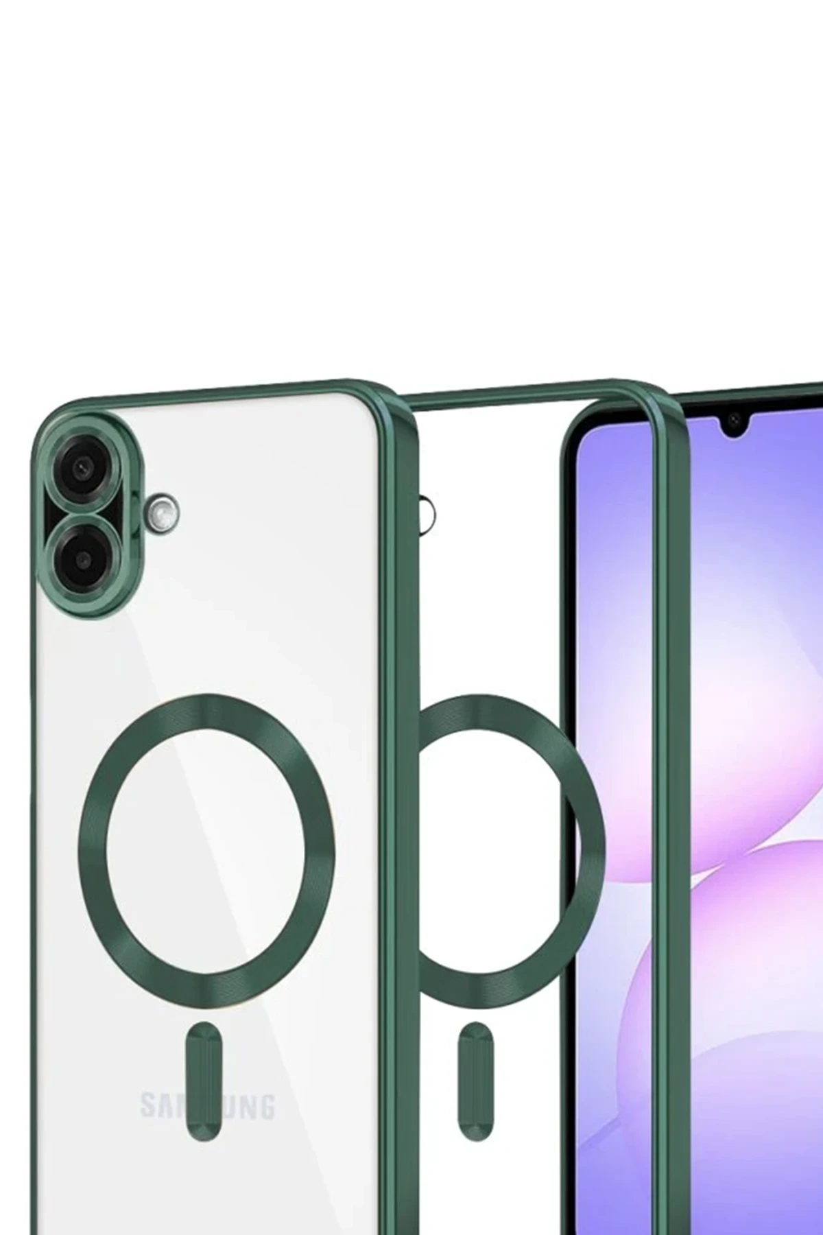 Newface Samsung Galaxy A07 Kross Magneticsafe Kapak - Koyu Yeşil