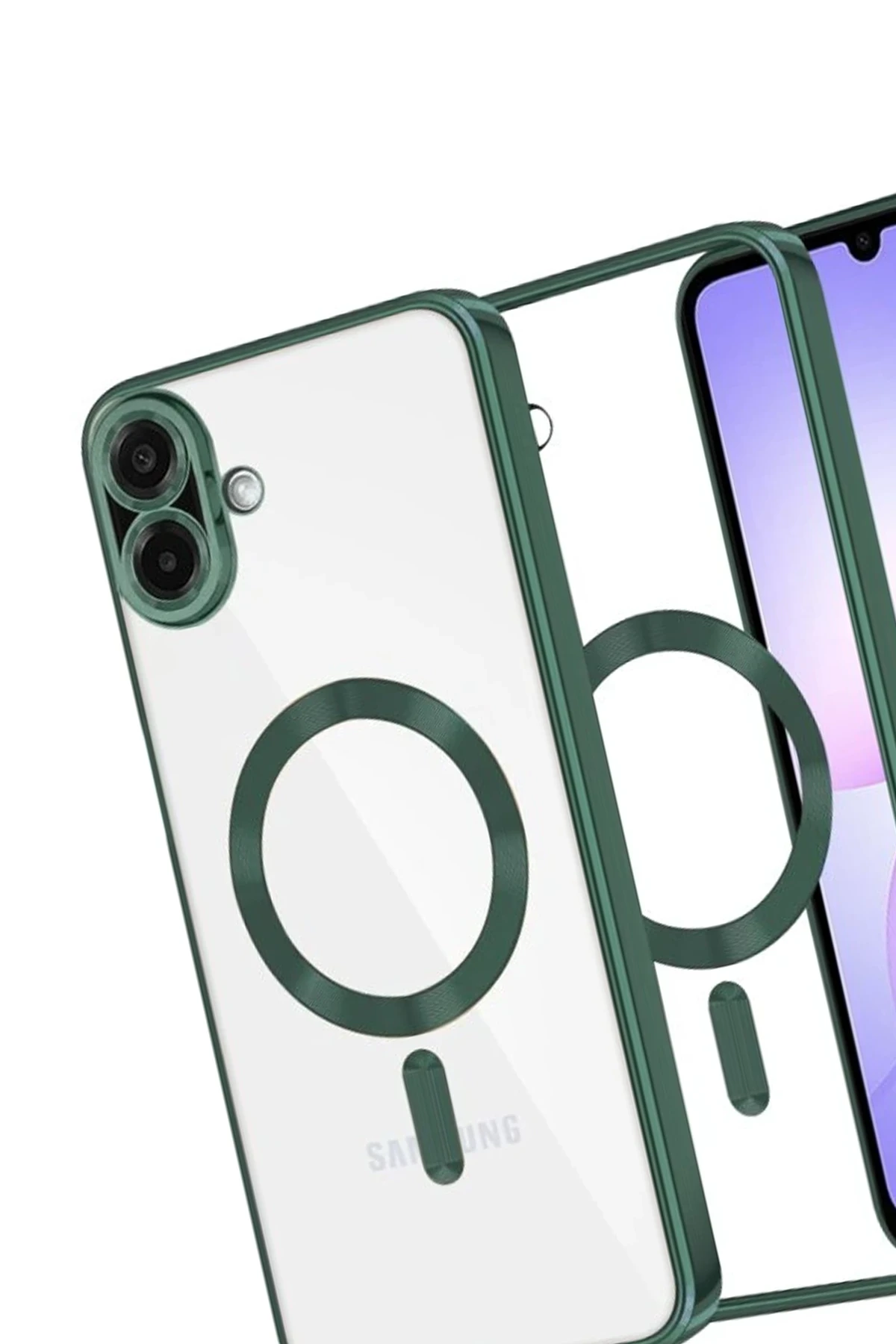 Newface Samsung Galaxy A07 Kross Magneticsafe Kapak - Koyu Yeşil