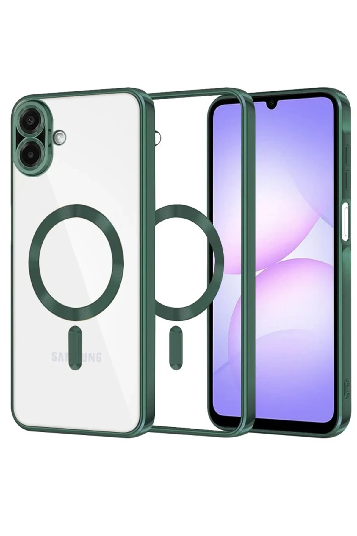 Newface Samsung Galaxy A07 Kross Magneticsafe Kapak - Koyu Yeşil