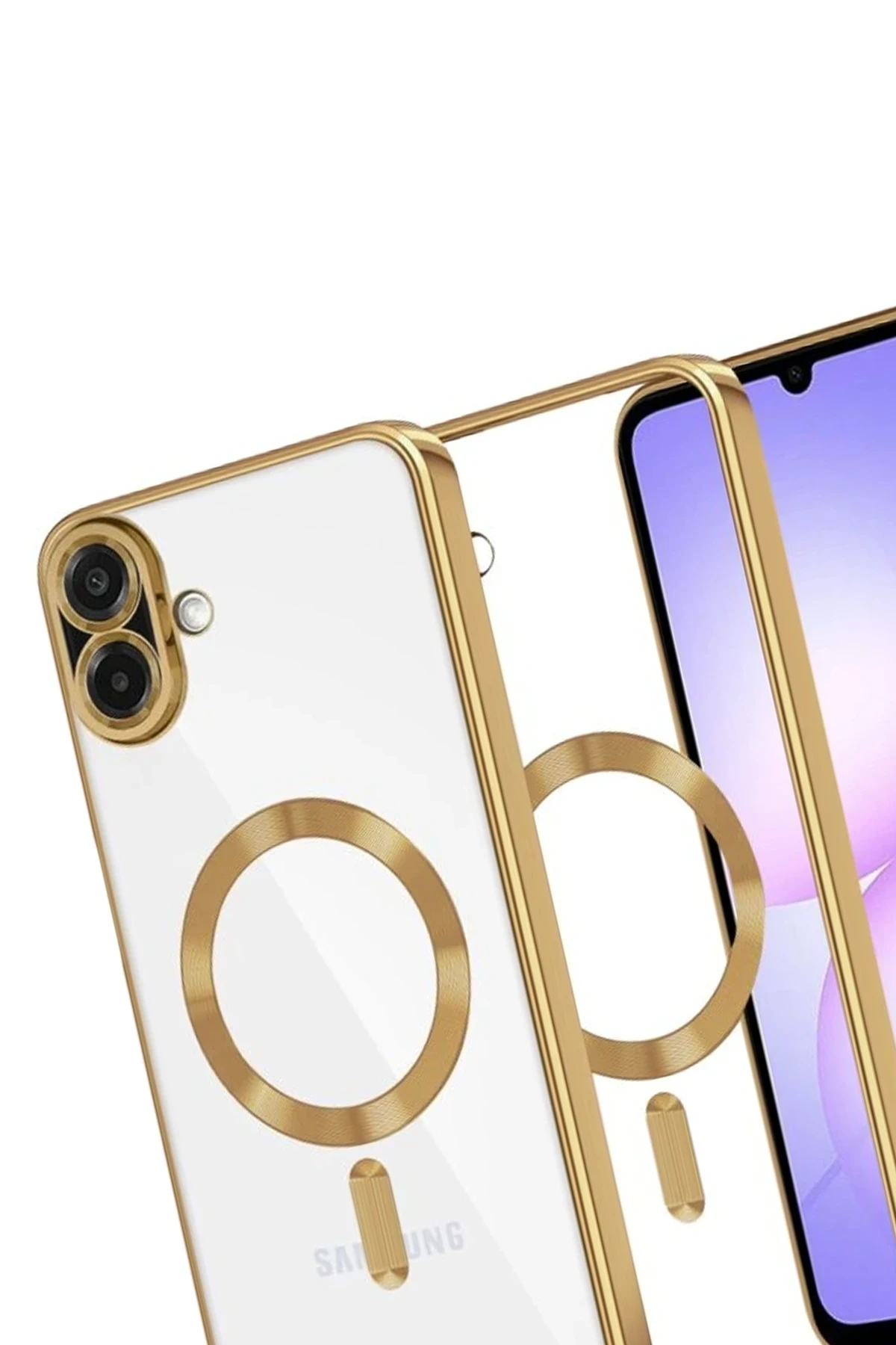 Newface Samsung Galaxy A07 Kross Magneticsafe Kapak - Gold