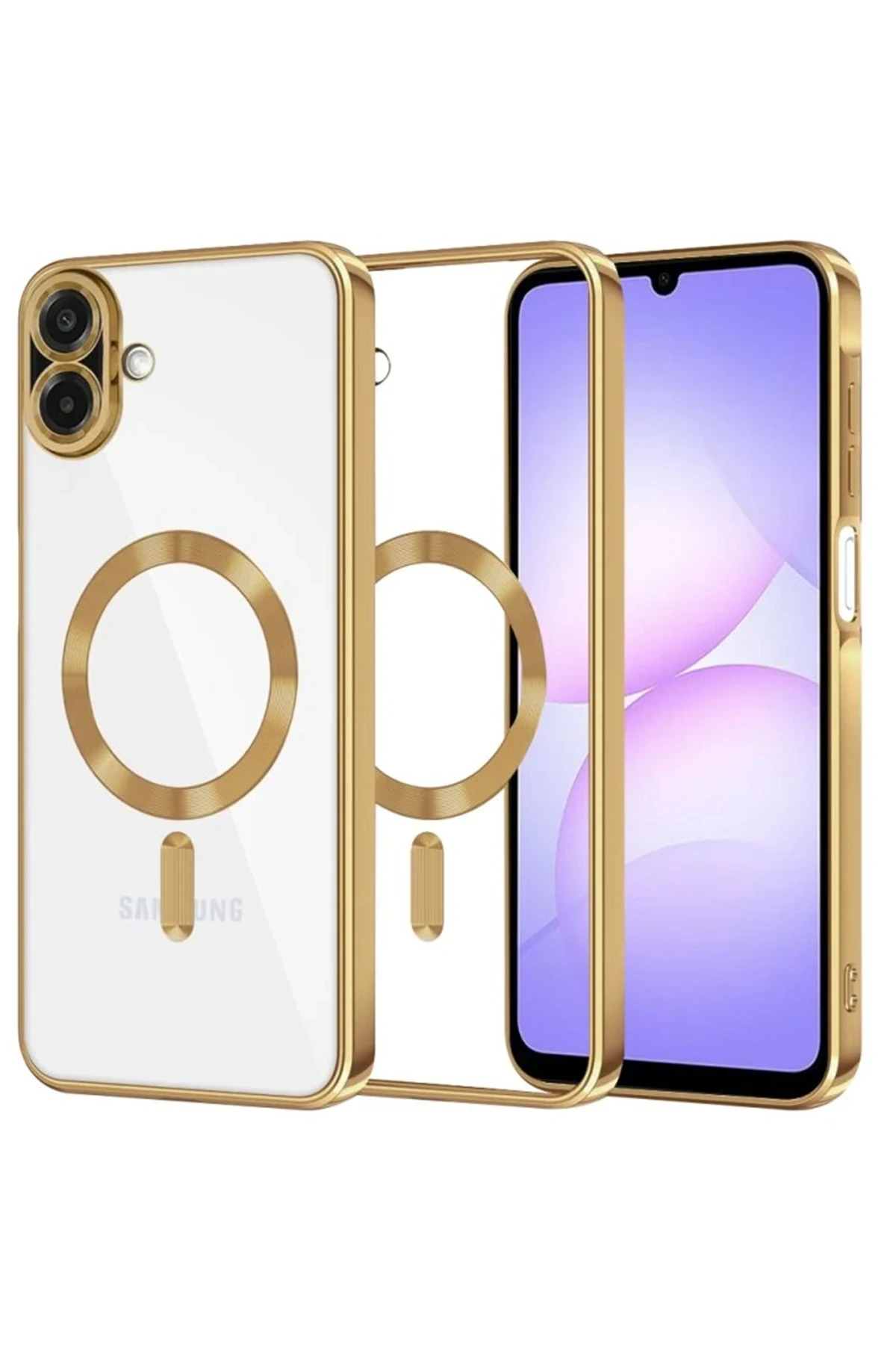 Newface Samsung Galaxy A07 Kross Magneticsafe Kapak - Gold
