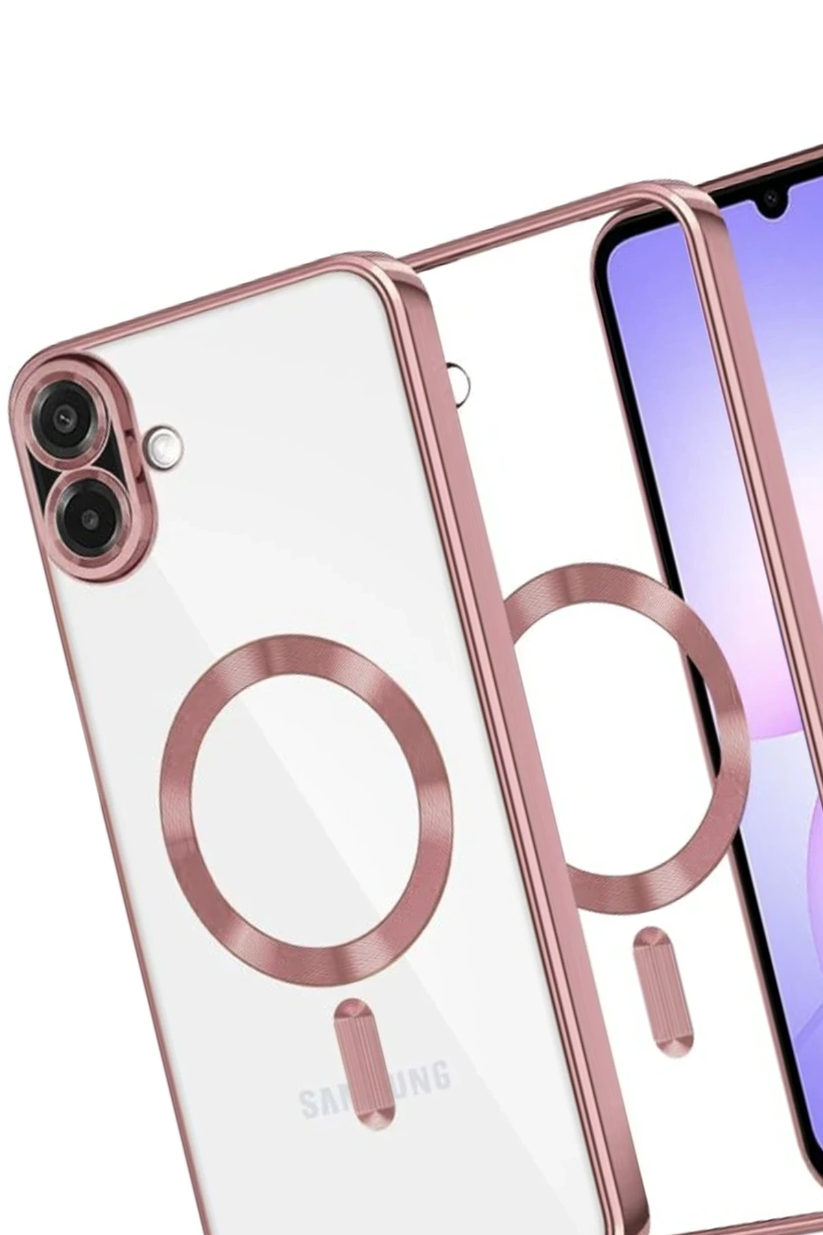 Newface Samsung Galaxy A07 Kross Magneticsafe Kapak - Rose