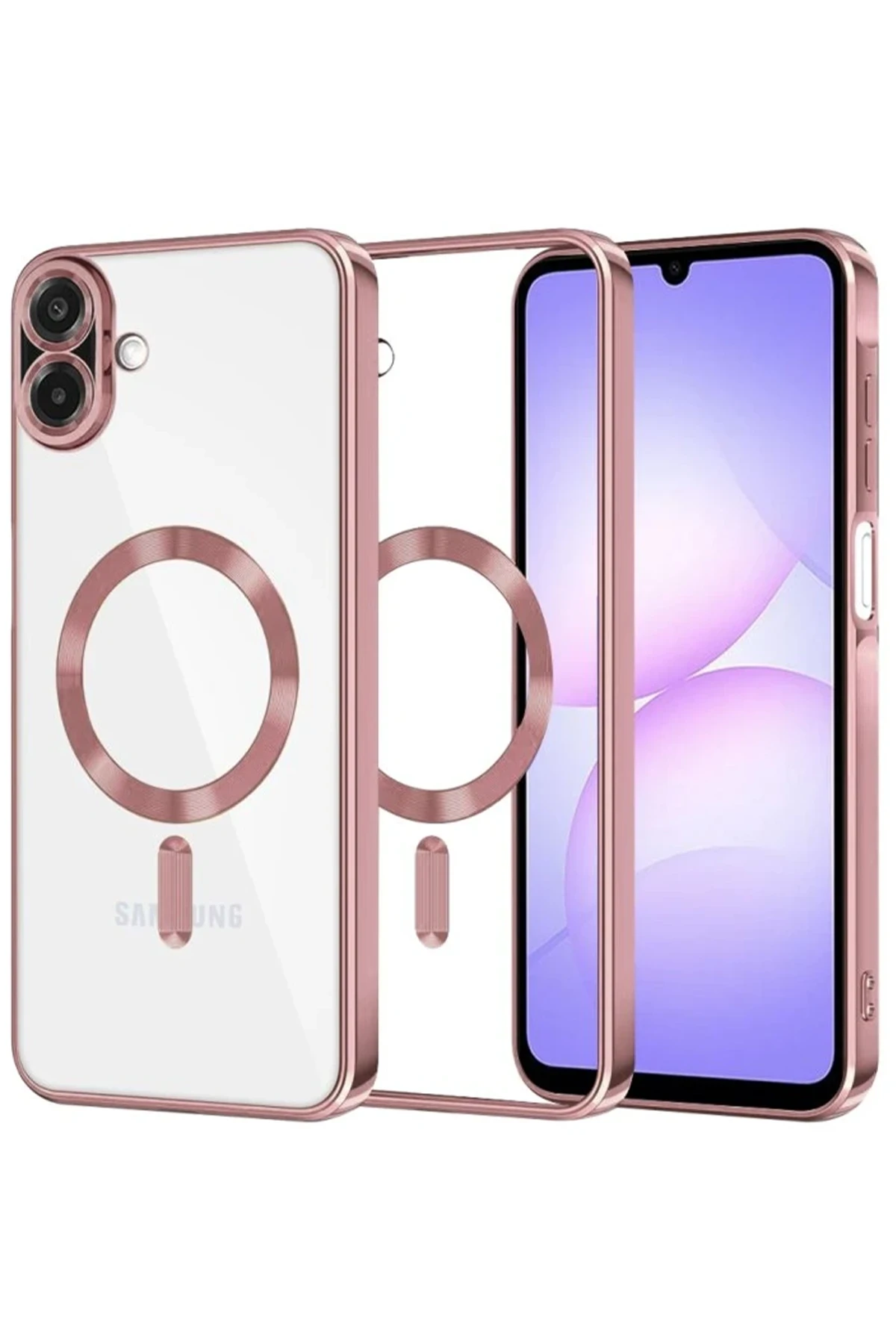 Newface Samsung Galaxy A07 Kross Magneticsafe Kapak - Rose