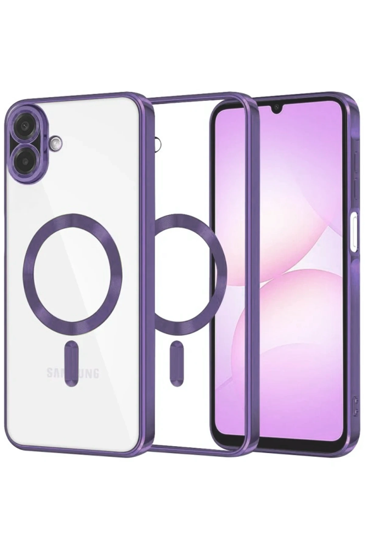 Newface Samsung Galaxy A07 Kross Magneticsafe Kapak - Mor