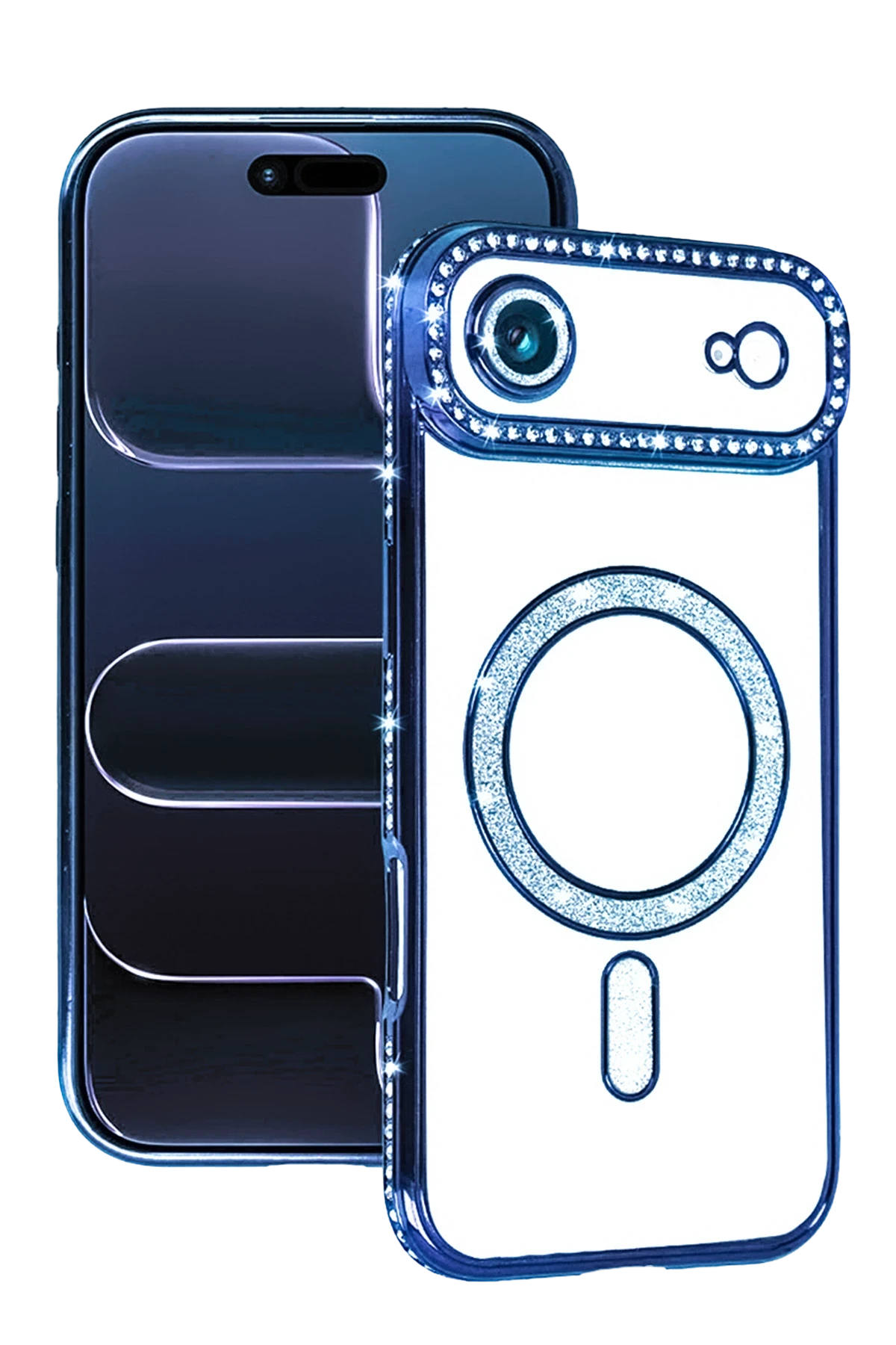 Newface Apple iPhone 17 Air Joke Simli Magneticsafe Kılıf - Mavi