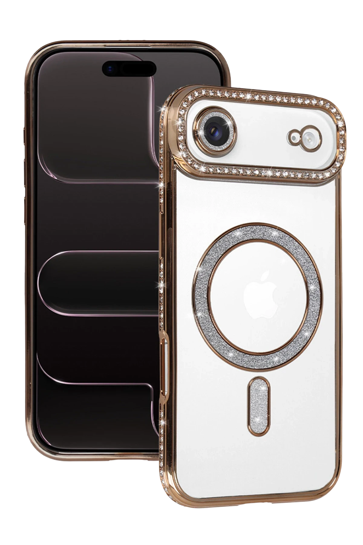 Newface Apple iPhone 17 Air Joke Simli Magneticsafe Kılıf - Gold