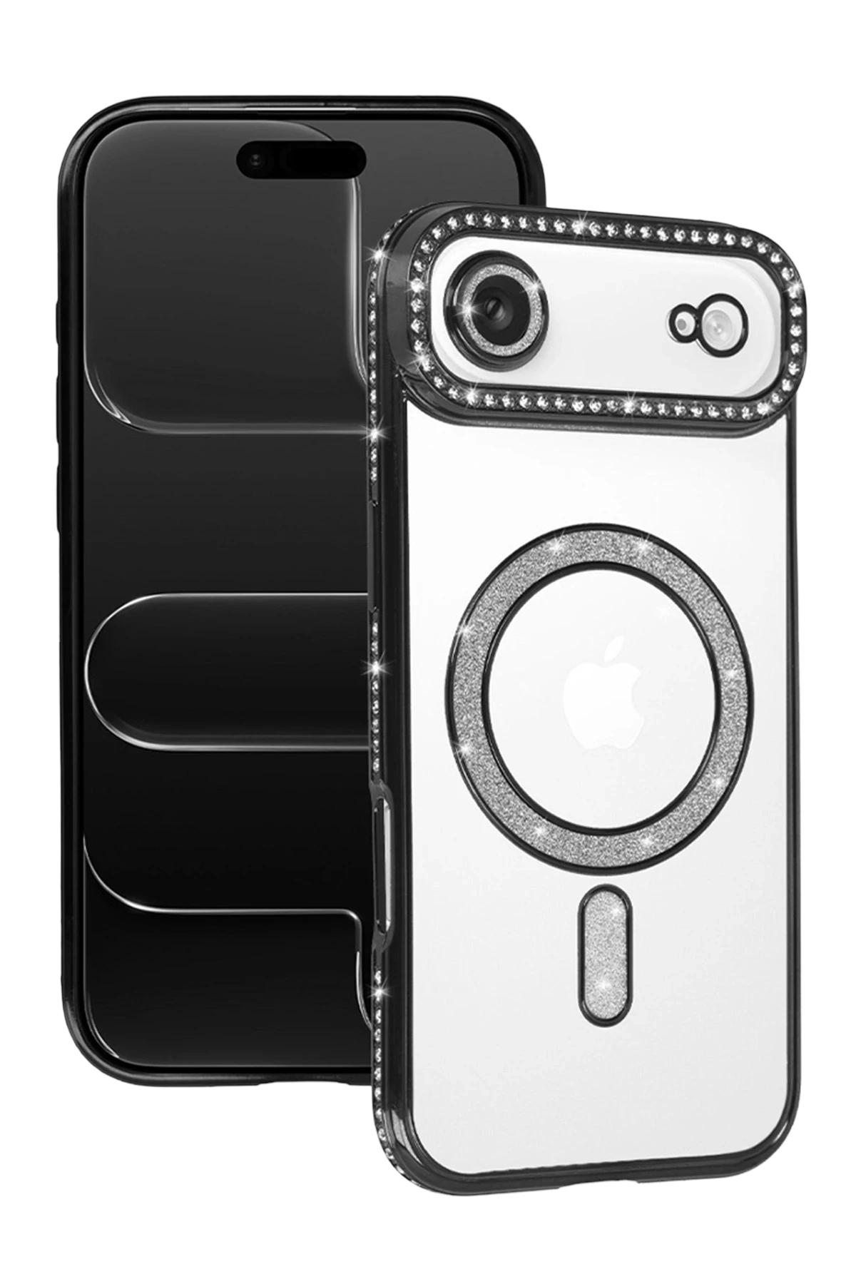 Newface Apple iPhone 17 Air Joke Simli Magneticsafe Kılıf - Siyah