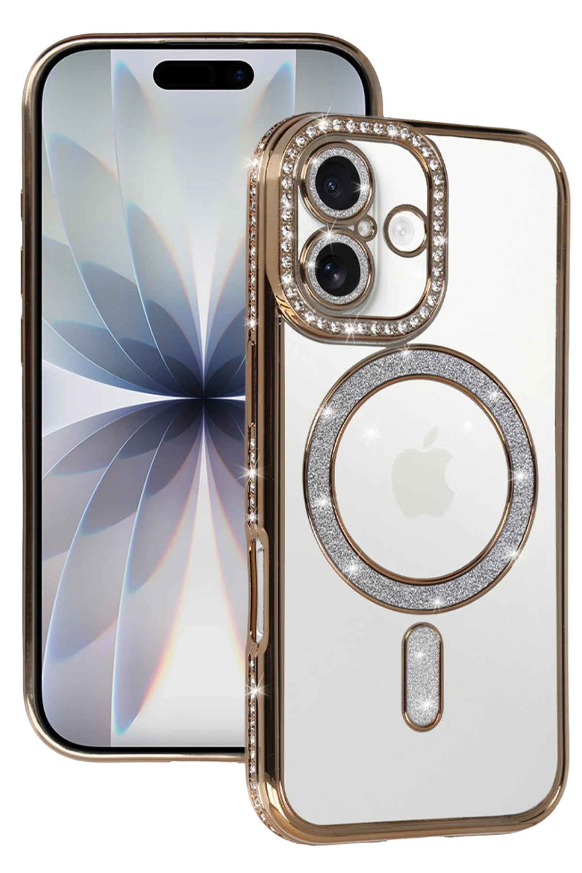 Newface Apple iPhone 17 Joke Simli Magneticsafe Kılıf - Gold