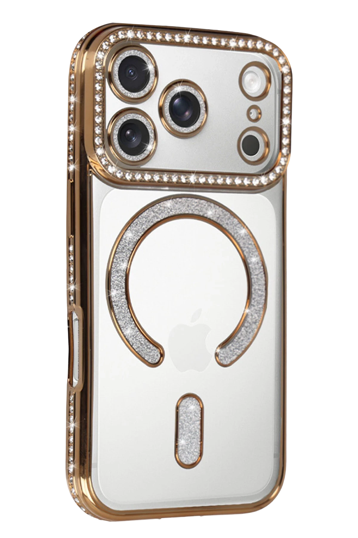 Newface Apple iPhone 17 Pro Joke Simli Magneticsafe Kılıf - Gold