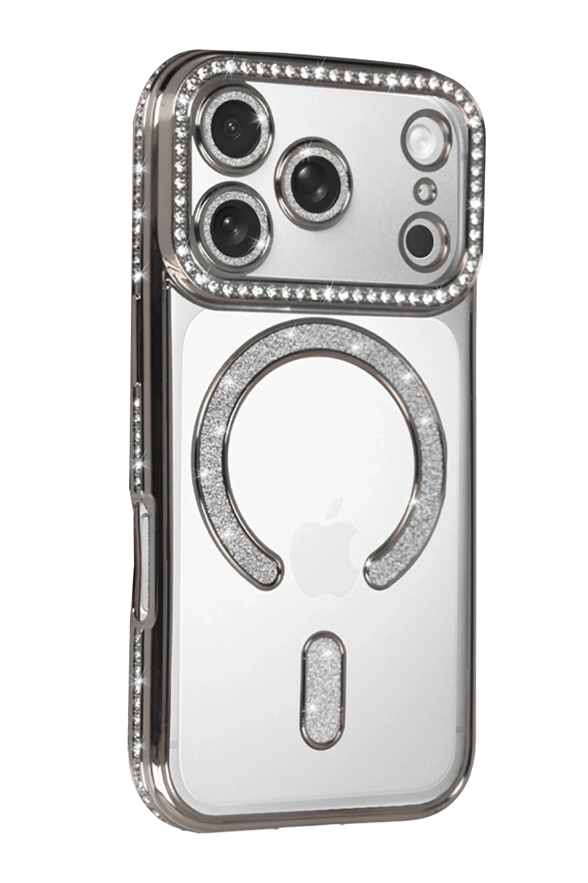 Newface Apple iPhone 17 Pro Joke Simli Magneticsafe Kılıf - Gümüş