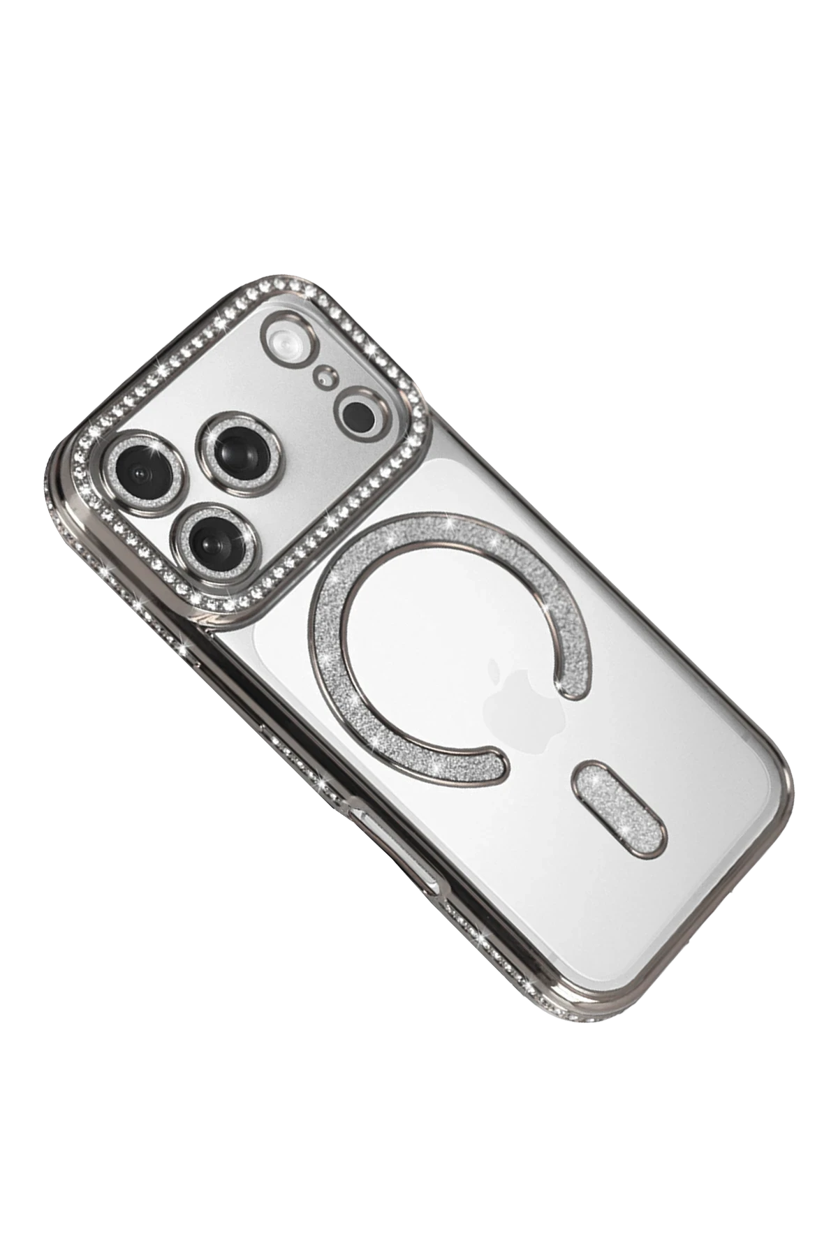 Newface Apple iPhone 17 Pro Joke Simli Magneticsafe Kılıf - Gümüş