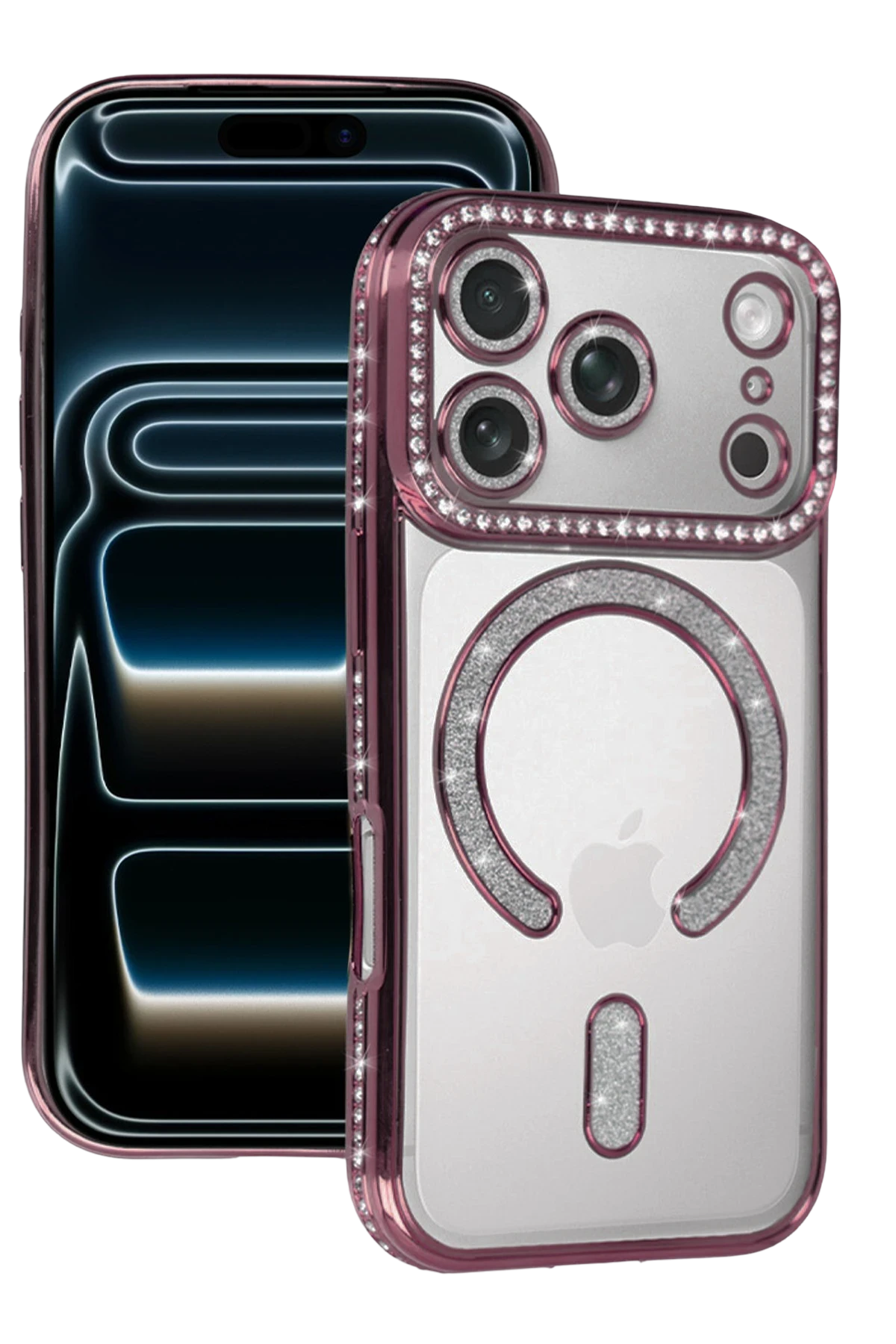 Newface Apple iPhone 17 Pro Joke Simli Magneticsafe Kılıf - Pembe