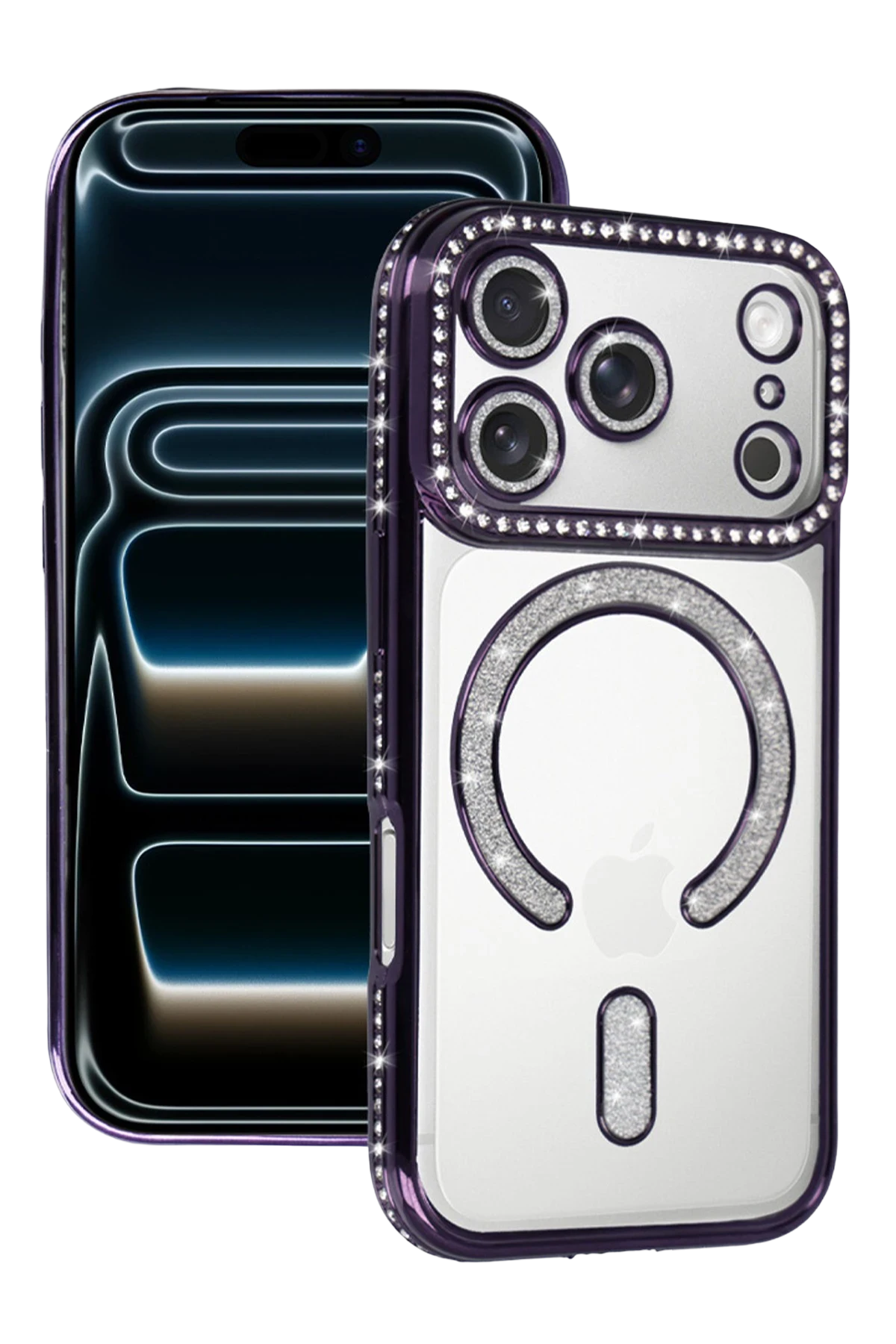 Newface Apple iPhone 17 Pro Max Joke Simli Magneticsafe Kılıf - Derin Mor