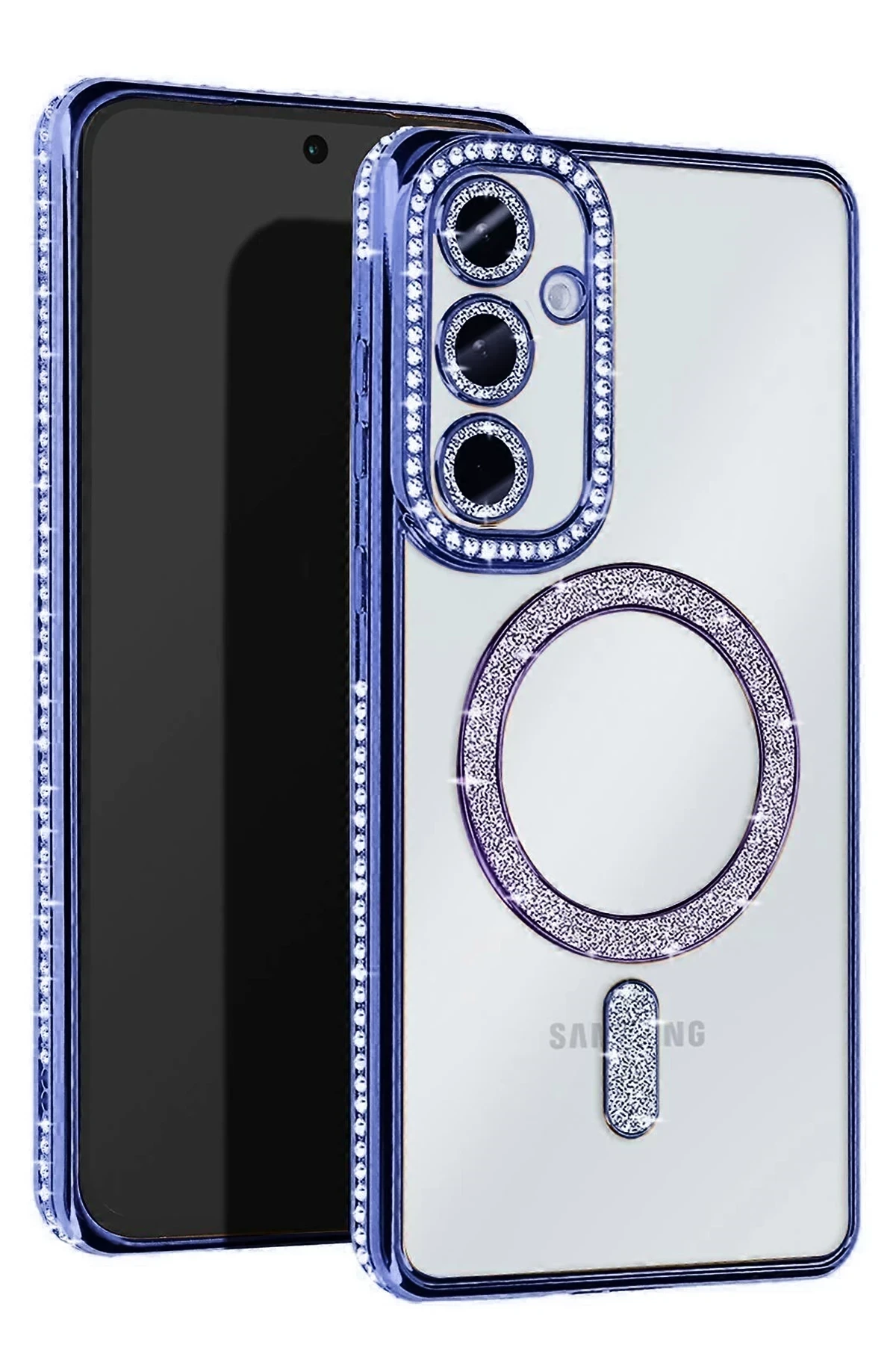 Newface Samsung Galaxy S24 FE Joke Simli Magneticsafe Kılıf - Mavi
