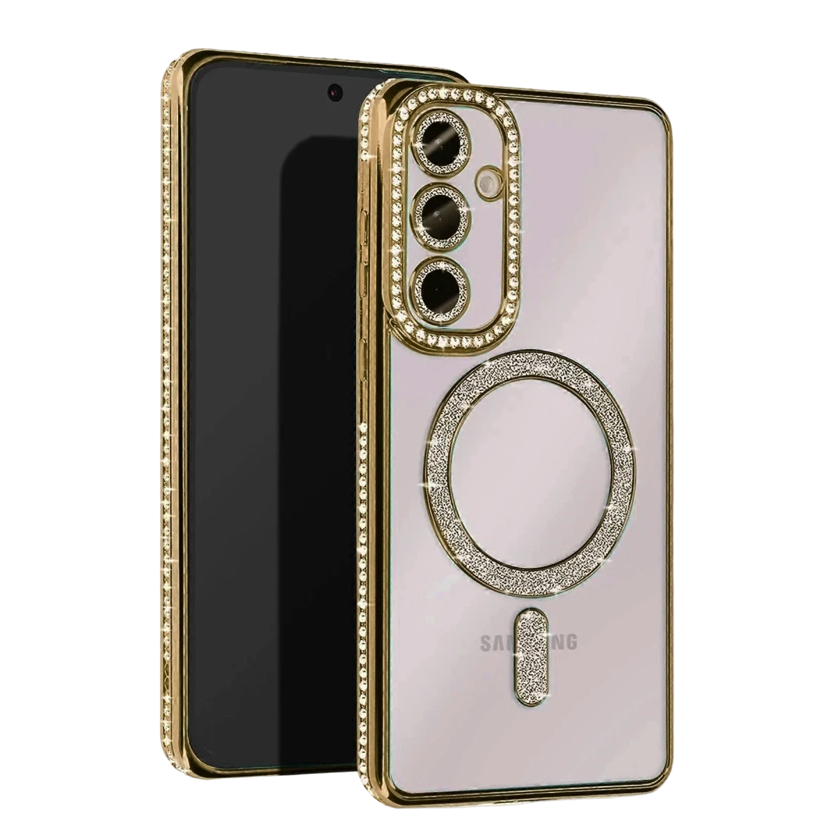 Newface Samsung Galaxy A36 Joke Simli Magneticsafe Kılıf - Gold